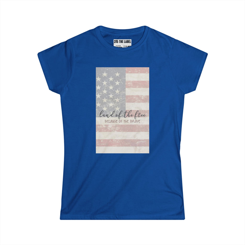 6. Because of the Brave Fourth of July Women's Tee, Summer Shirt, Patriotic Apparel, 4th of July Celebration, Independence Day Outfit, Casual Style