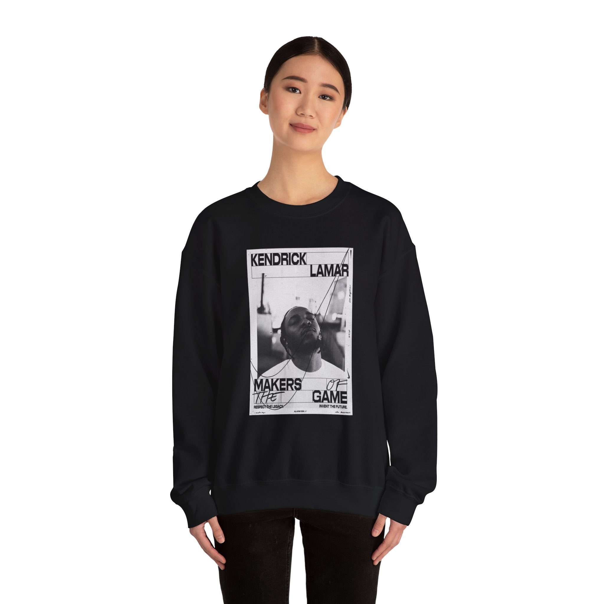 Graphic Crewneck Sweatshirt — 'Makers of the Game' Black & White Photo Design