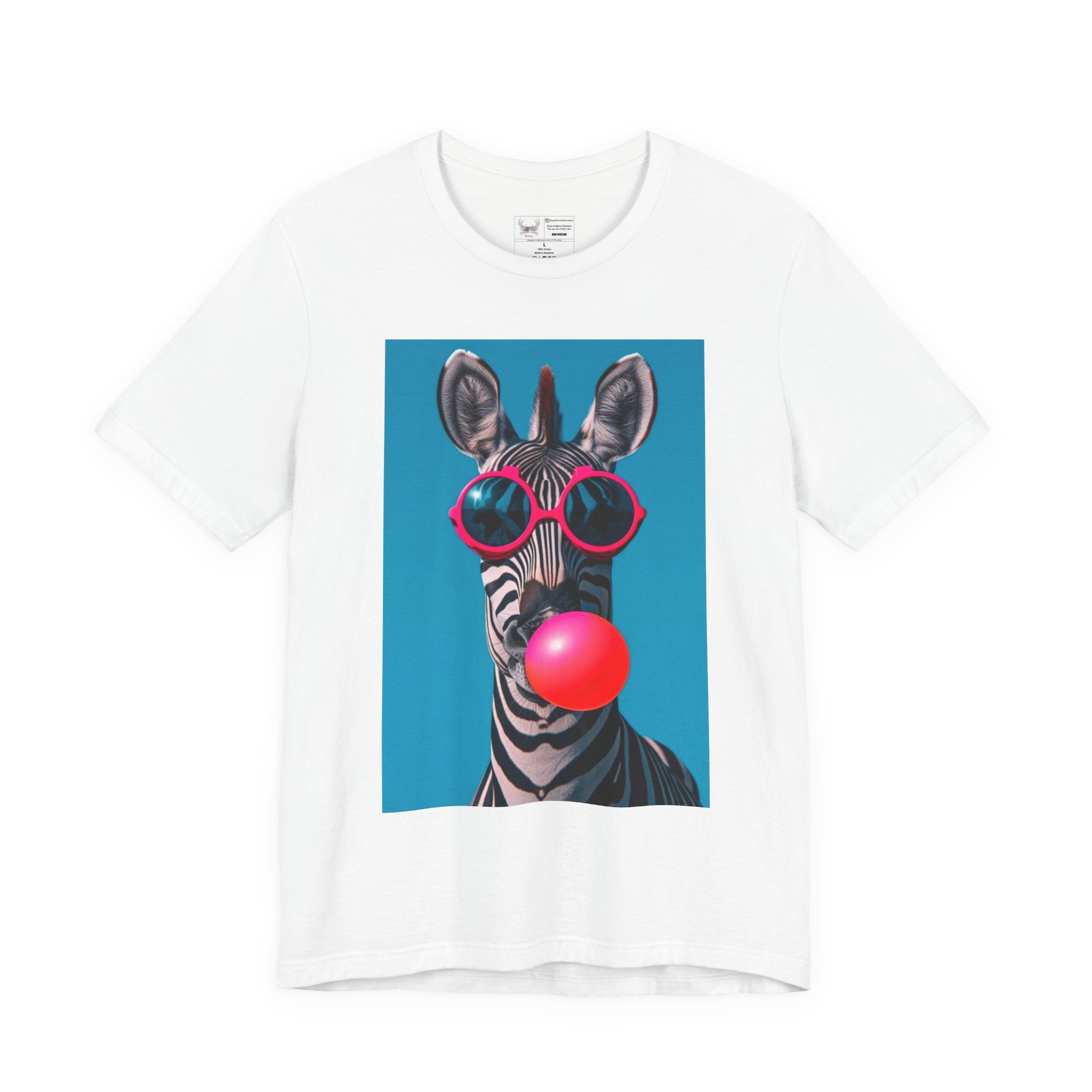 Zebra with bubble gum