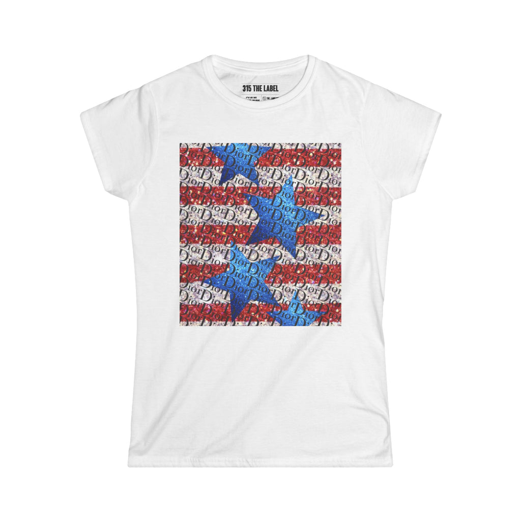 16. Sparkly Flag Fourth of July Women's Tee, Summer Shirt, Patriotic Apparel, 4th of July Celebration, Independence Day Outfit, Casual Style