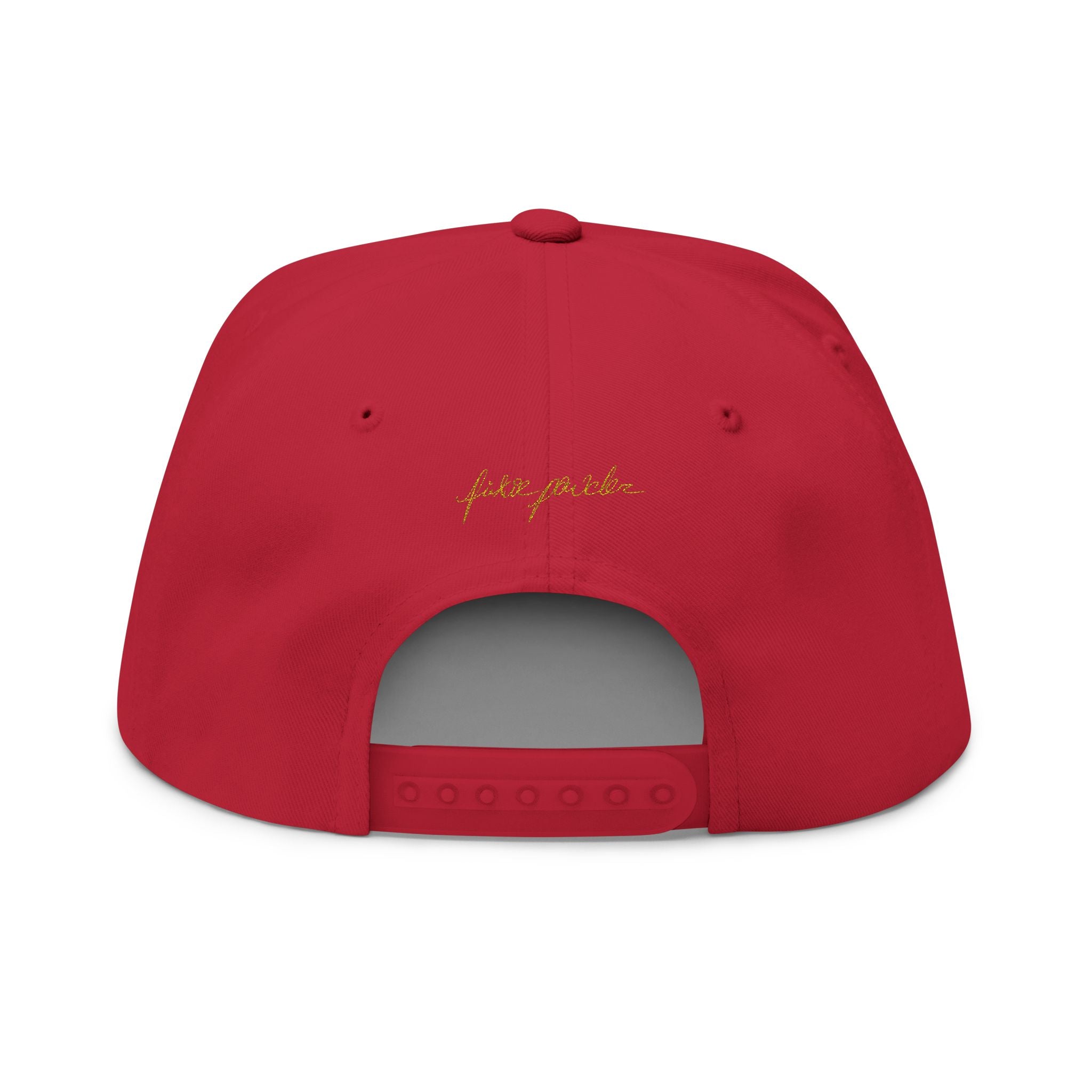 Embroidered Gold Crown Wing Snapback Cap — Monogram 'P' Flat Bill Hat