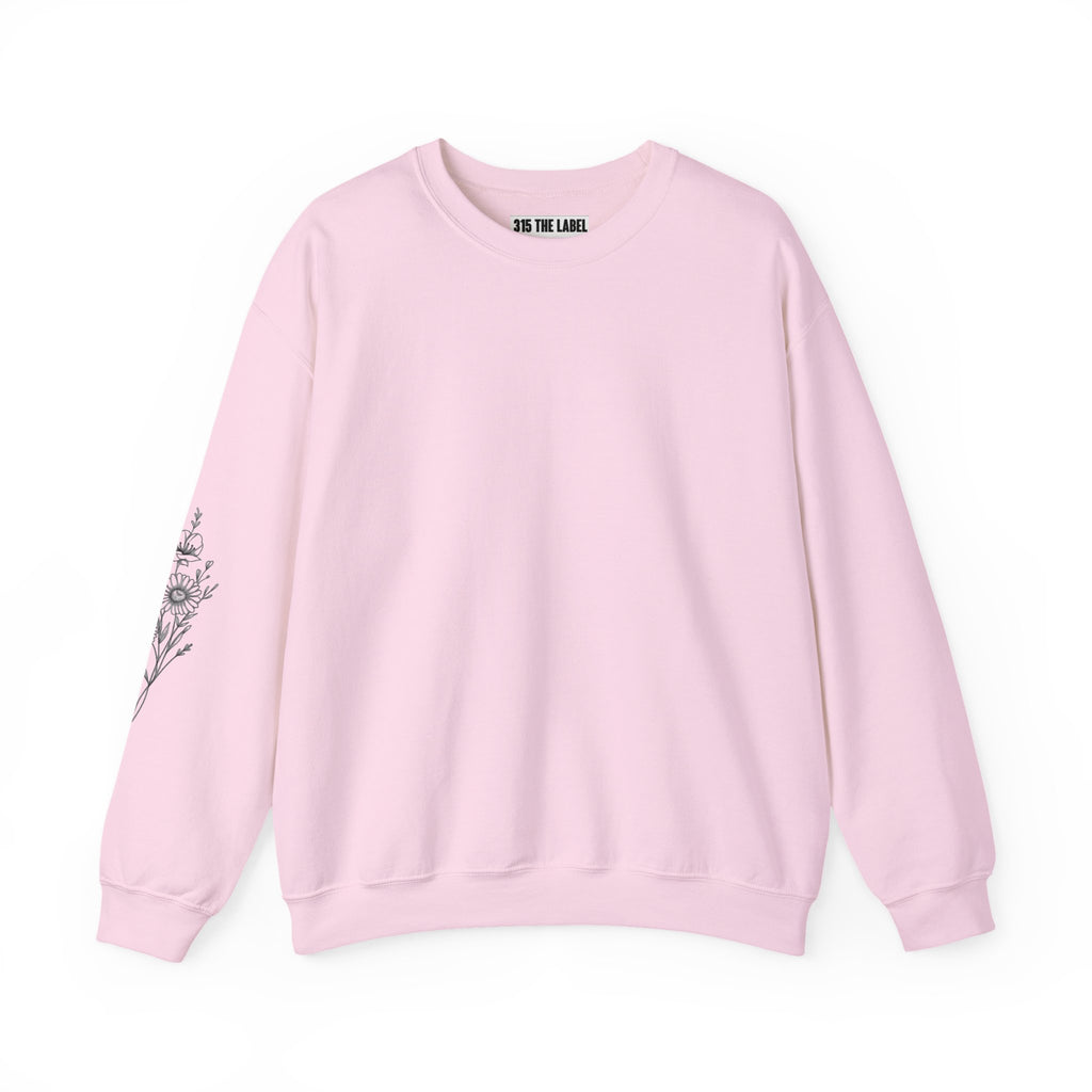 April Floral Design Unisex Crewneck Sweatshirt - Cozy & Stylish Essential