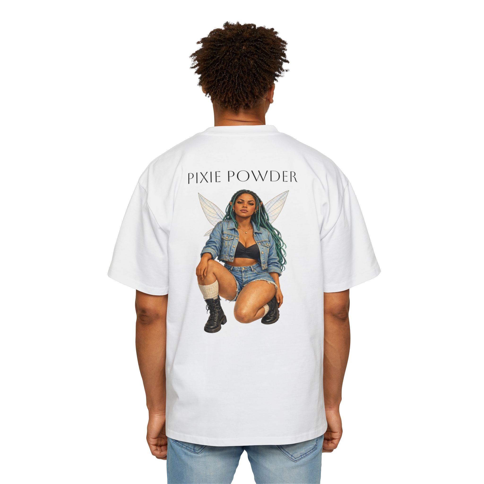 Pixie Powder Tee — Women’s Fairy Graphic Oversized T-Shirt