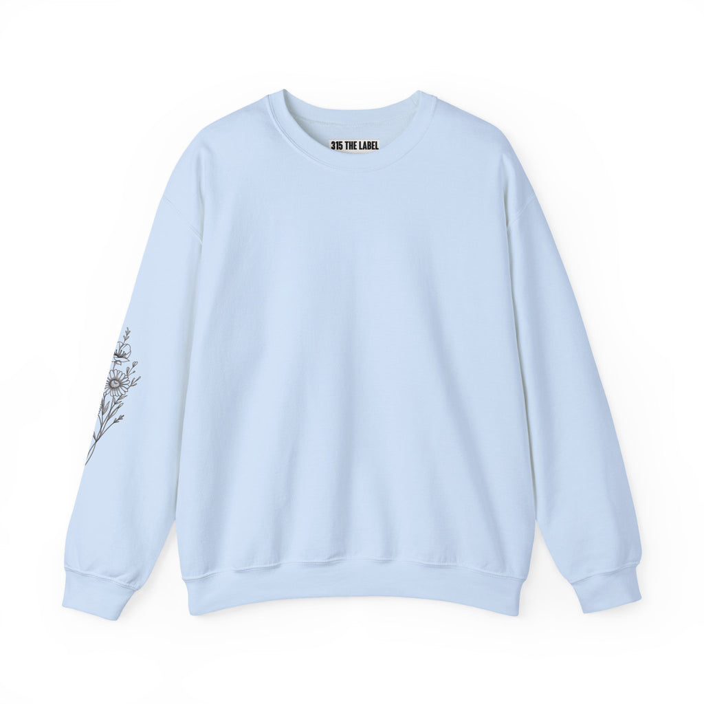 April Floral Design Unisex Crewneck Sweatshirt - Cozy & Stylish Essential