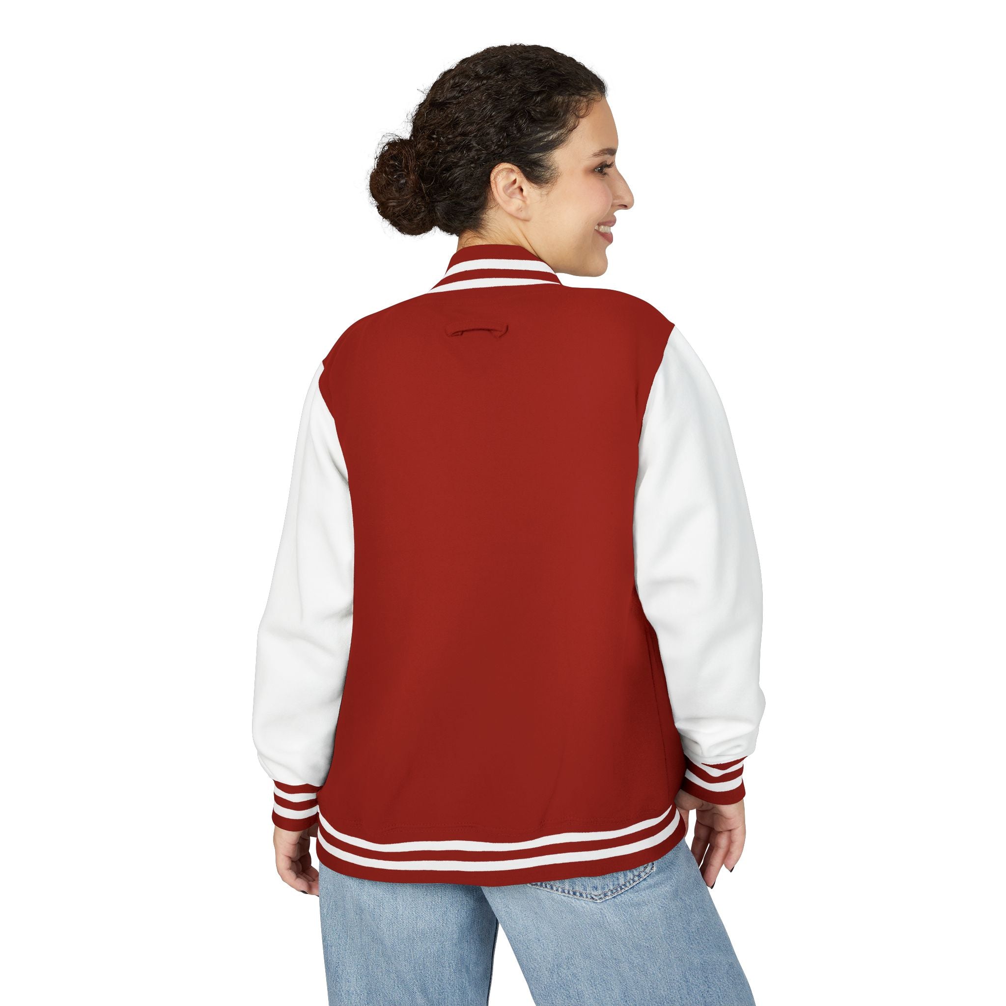 Varsity Letterman Jacket — Classic Red & White Retro School Jacket