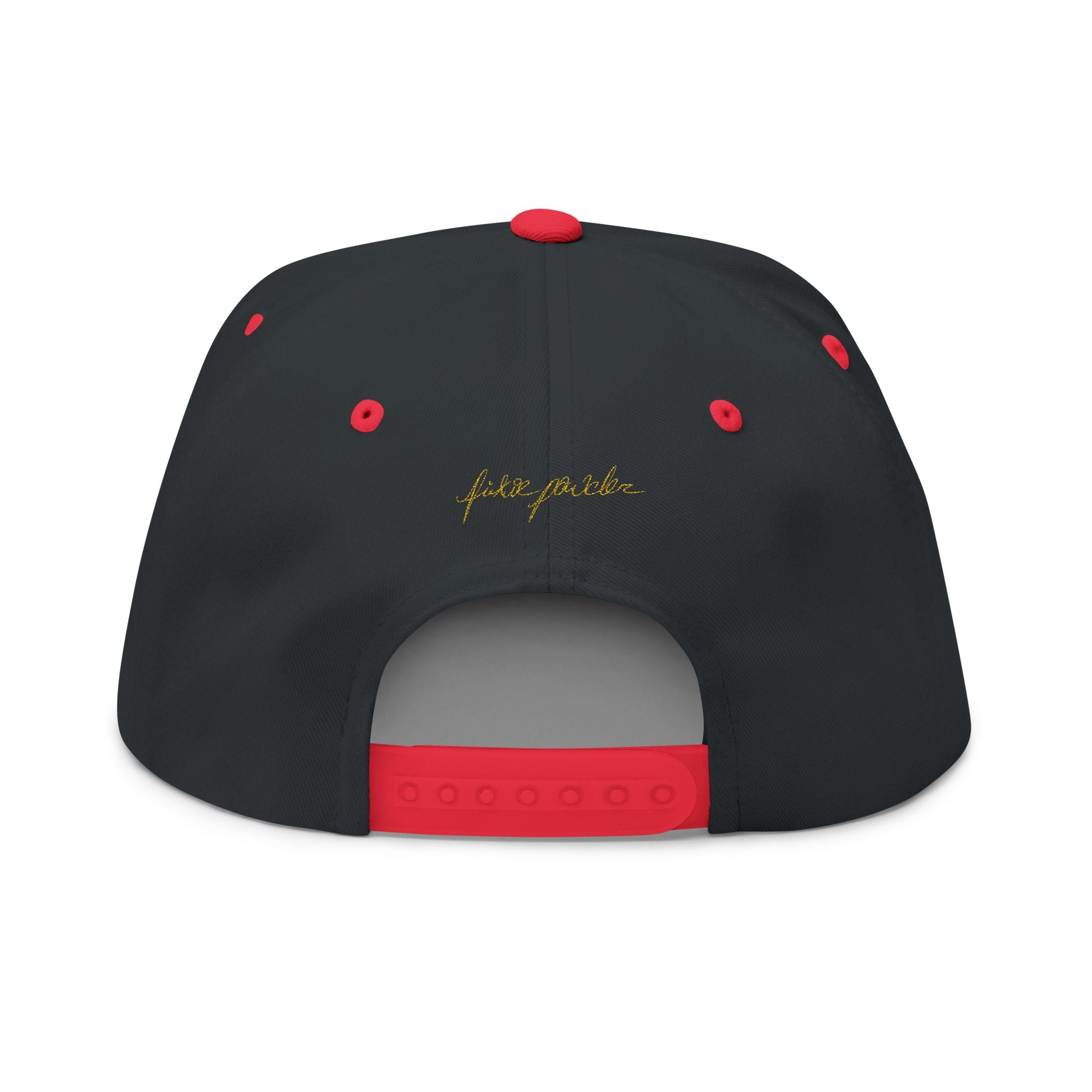 Embroidered Gold Crown Wing Snapback Cap — Monogram 'P' Flat Bill Hat