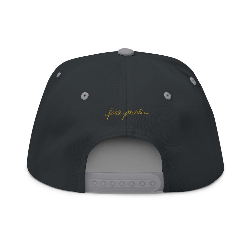 Embroidered Gold Crown Wing Snapback Cap — Monogram 'P' Flat Bill Hat