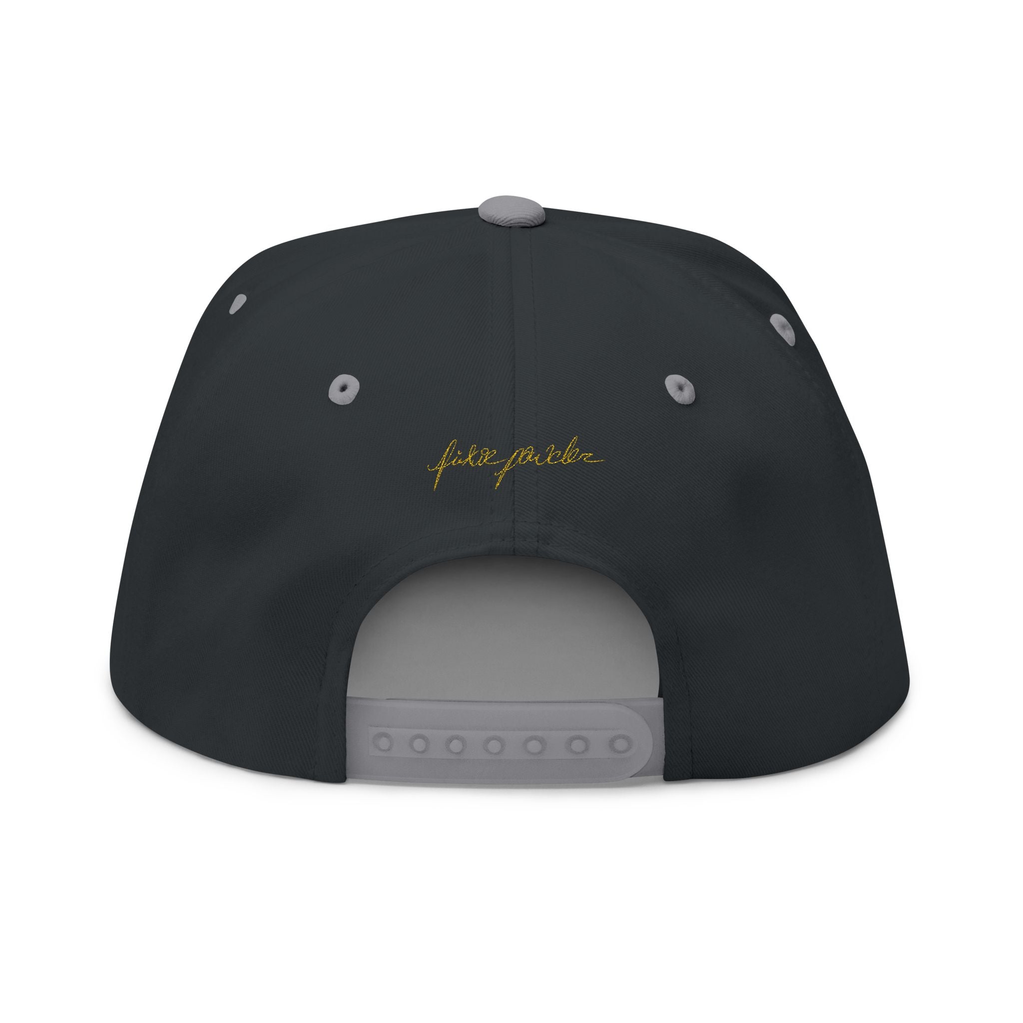 Embroidered Gold Crown Wing Snapback Cap — Monogram 'P' Flat Bill Hat