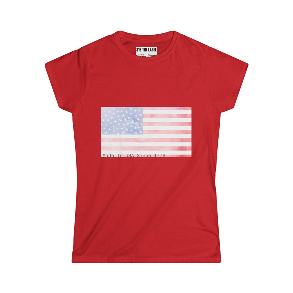 18. Water Color Flag Fourth of July Women's Tee, Summer Shirt, Patriotic Apparel, 4th of July Celebration, Independence Day Outfit, Casual Style