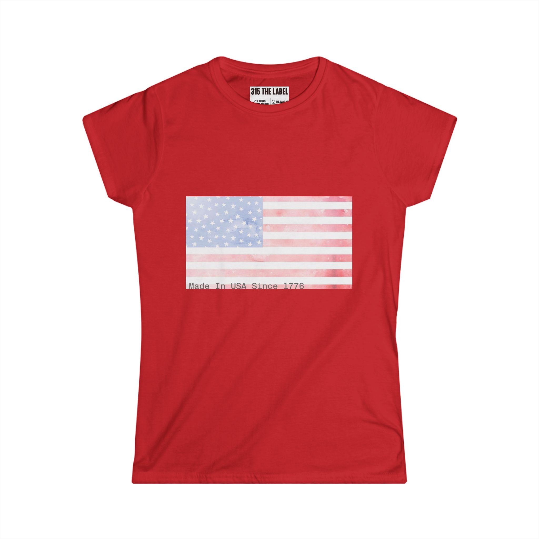 18. Water Color Flag Fourth of July Women's Tee, Summer Shirt, Patriotic Apparel, 4th of July Celebration, Independence Day Outfit, Casual Style