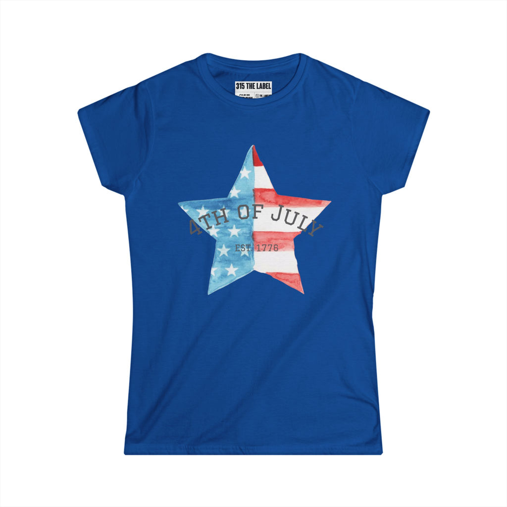 19. Water Color Star Fourth of July Women's Tee, Summer Shirt, Patriotic Apparel, 4th of July Celebration, Independence Day Outfit, Casual Style