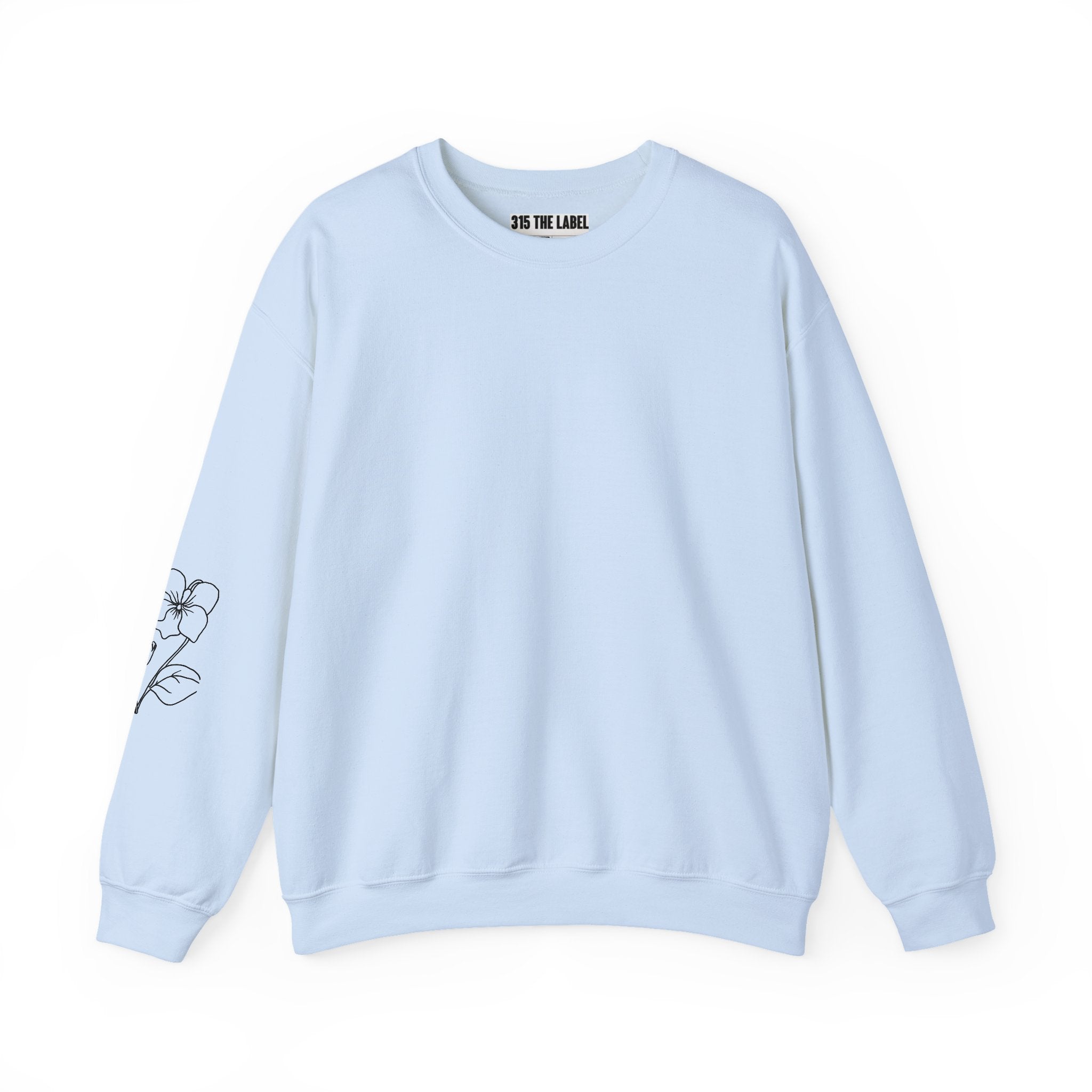 February Floral Design Unisex Crewneck Sweatshirt - Cozy & Stylish Essential