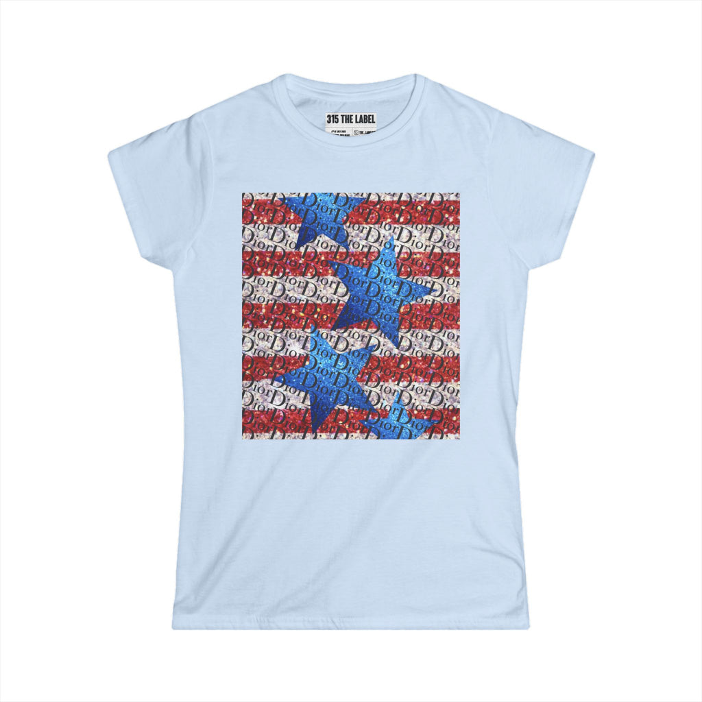 16. Sparkly Flag Fourth of July Women's Tee, Summer Shirt, Patriotic Apparel, 4th of July Celebration, Independence Day Outfit, Casual Style