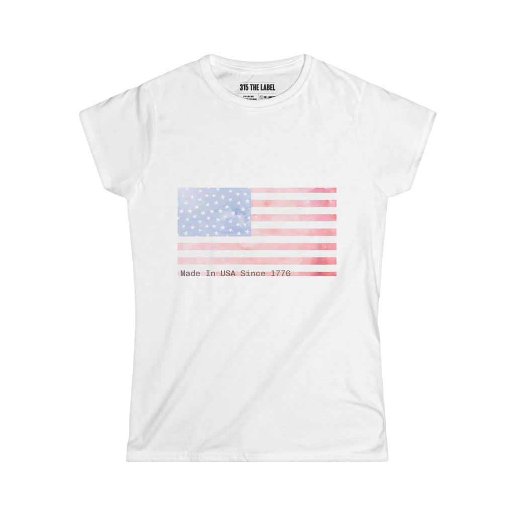18. Water Color Flag Fourth of July Women's Tee, Summer Shirt, Patriotic Apparel, 4th of July Celebration, Independence Day Outfit, Casual Style