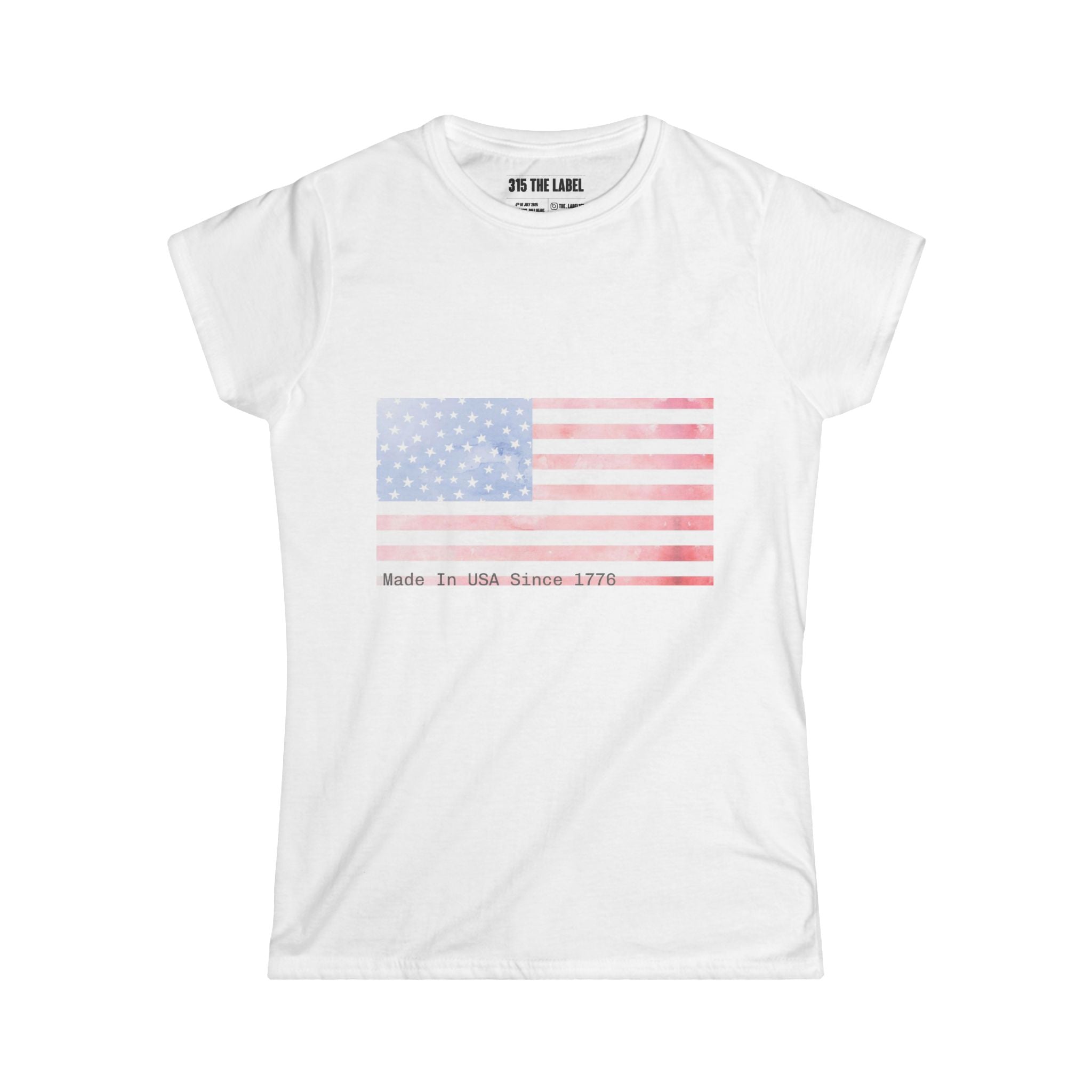 18. Water Color Flag Fourth of July Women's Tee, Summer Shirt, Patriotic Apparel, 4th of July Celebration, Independence Day Outfit, Casual Style
