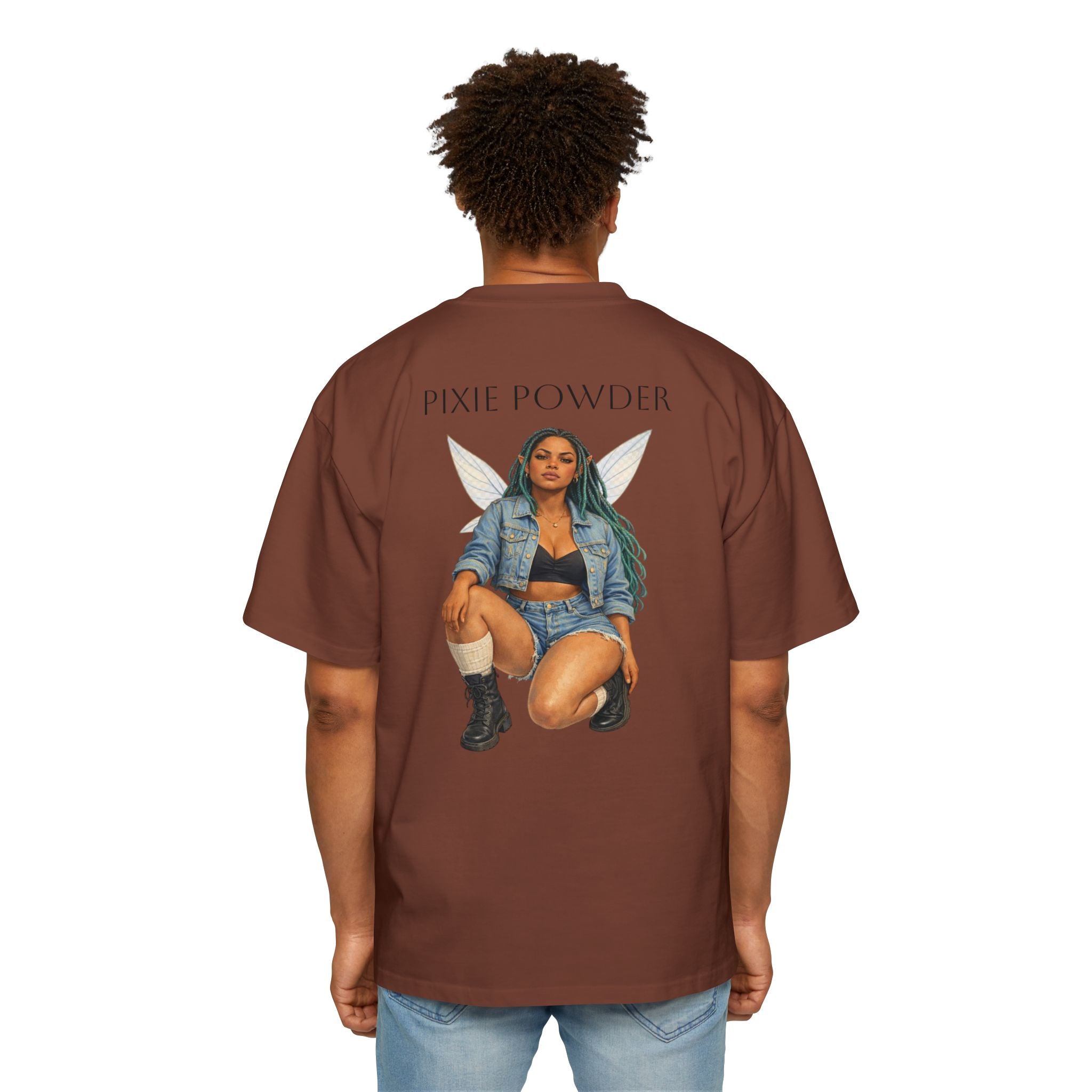 Pixie Powder Tee — Women’s Fairy Graphic Oversized T-Shirt