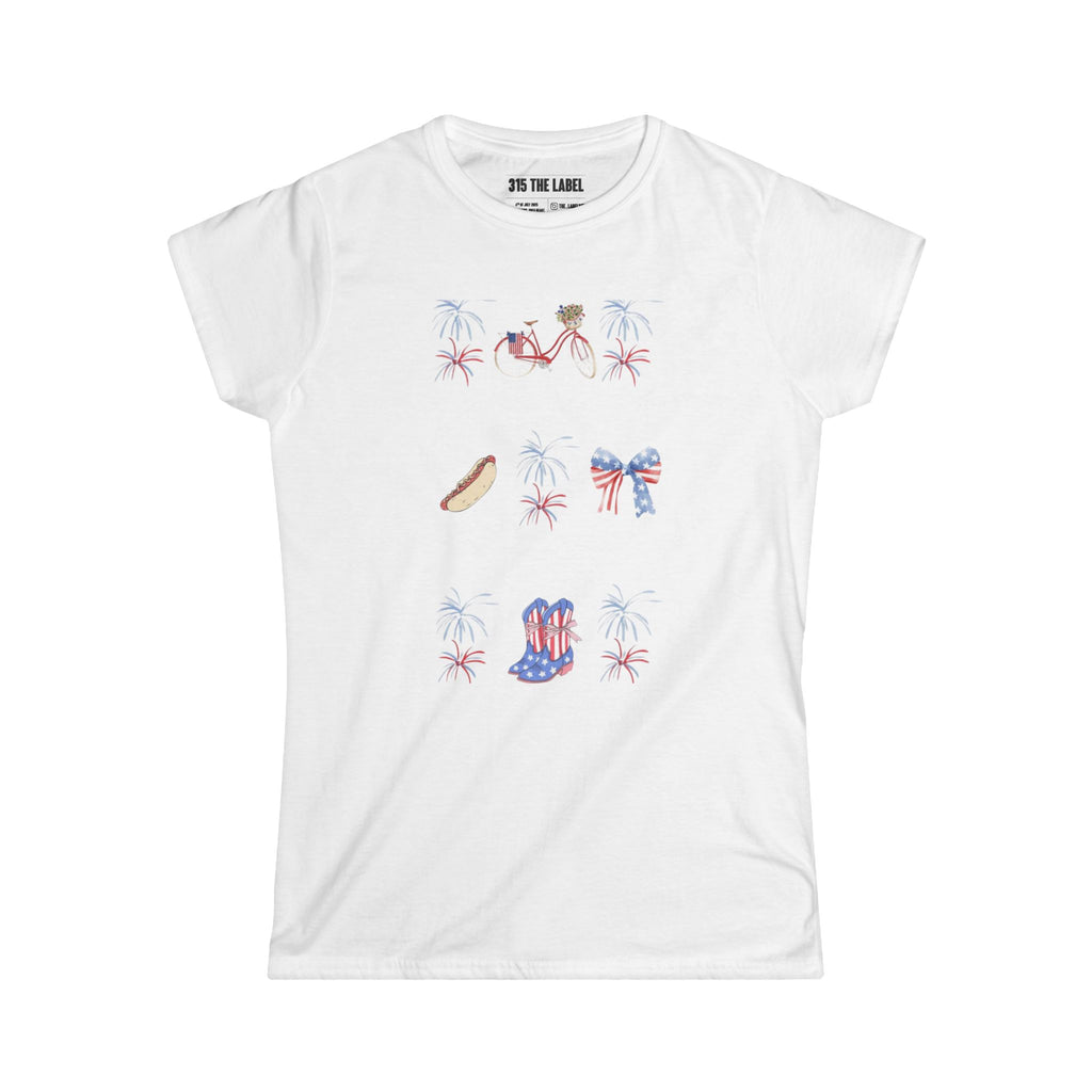 9. Fire Works Fourth of July Women's Tee, Summer Shirt, Patriotic Apparel, 4th of July Celebration, Independence Day Outfit, Casual Style