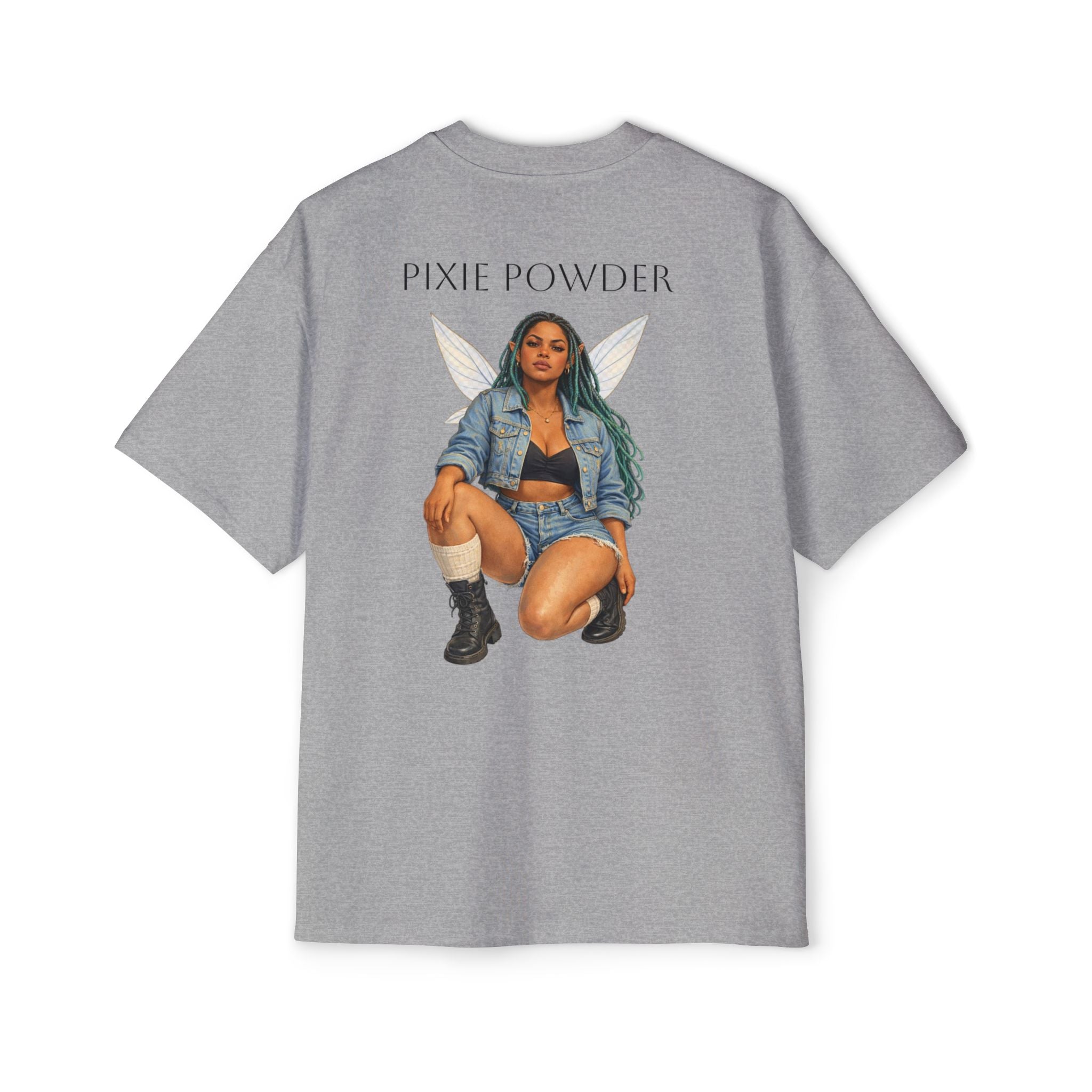 Pixie Powder Tee — Women’s Fairy Graphic Oversized T-Shirt