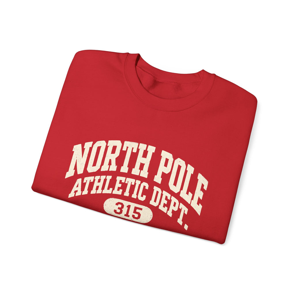 North Pole Athletic Dept. Crewneck Sweatshirt – Vintage Holiday Cozy Pullover
