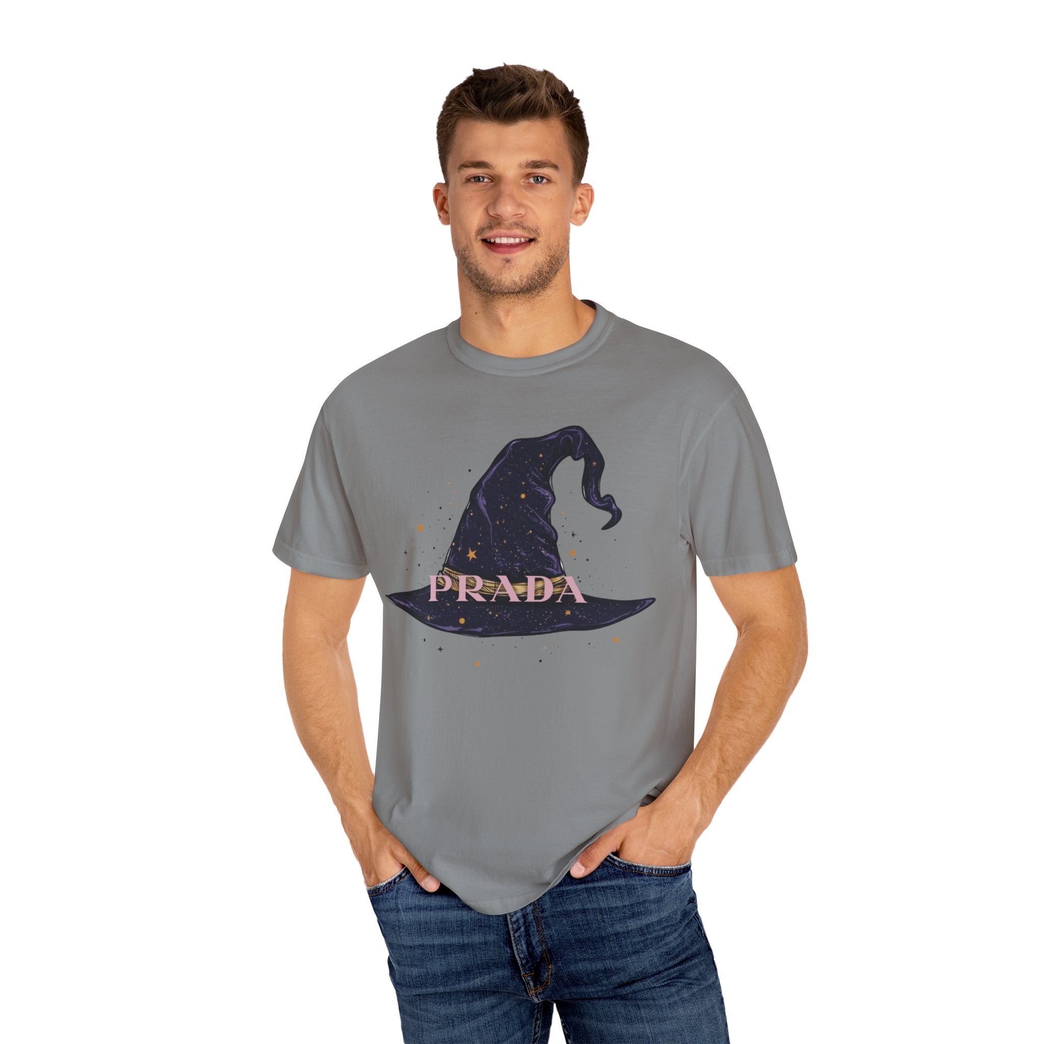 Chic Witchy Hat T-Shirt | Cute Halloween Top, Casual Tee, Vintage Style, Gift for Ghost Lovers, Unisex Clothing
