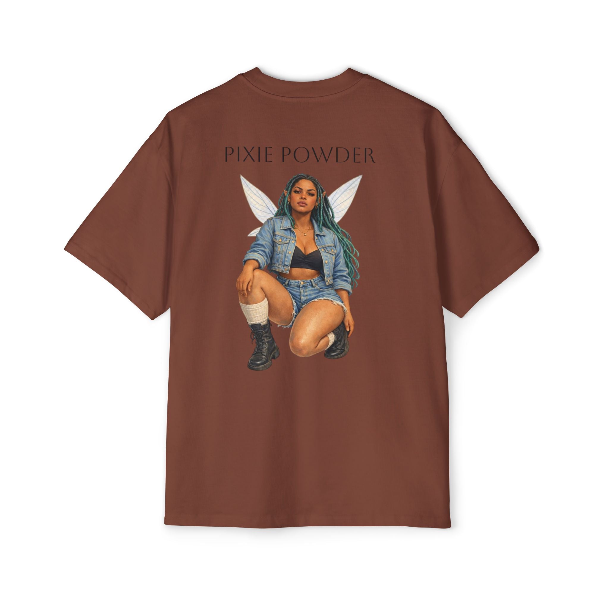 Pixie Powder Tee — Women’s Fairy Graphic Oversized T-Shirt