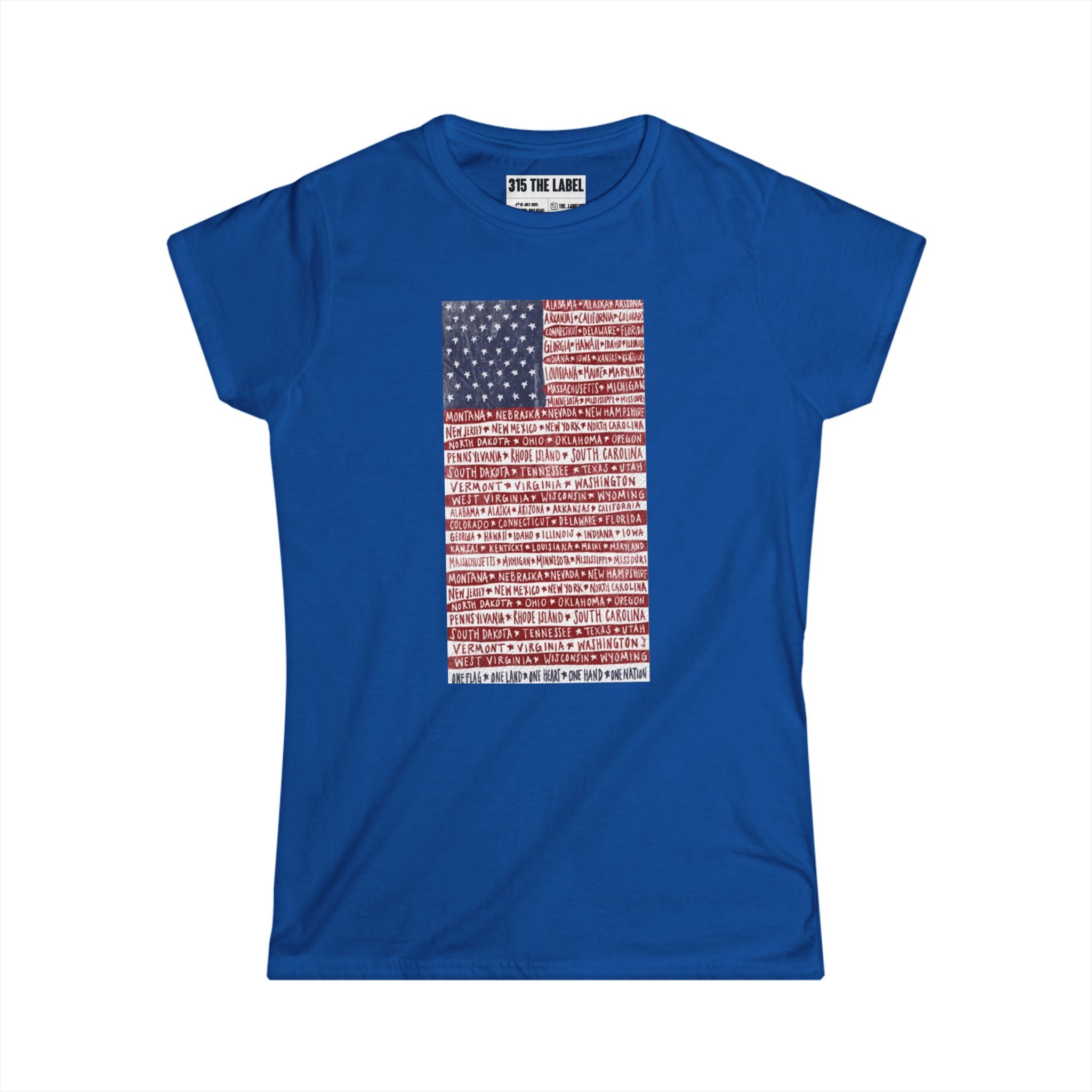 17. 50 States Flag Sunrise Fourth of July Women's Tee, Summer Shirt, Patriotic Apparel, 4th of July Celebration, Independence Day Outfit, Casual Style