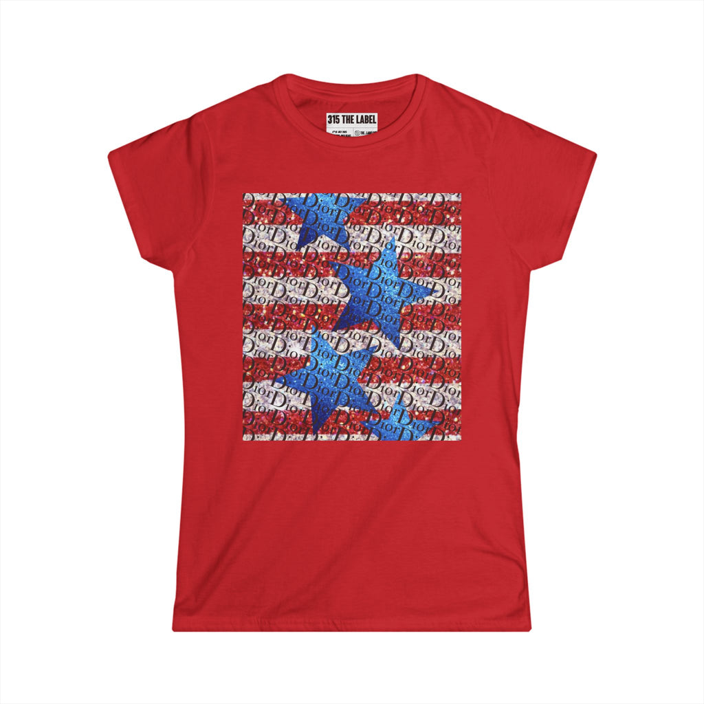 16. Sparkly Flag Fourth of July Women's Tee, Summer Shirt, Patriotic Apparel, 4th of July Celebration, Independence Day Outfit, Casual Style