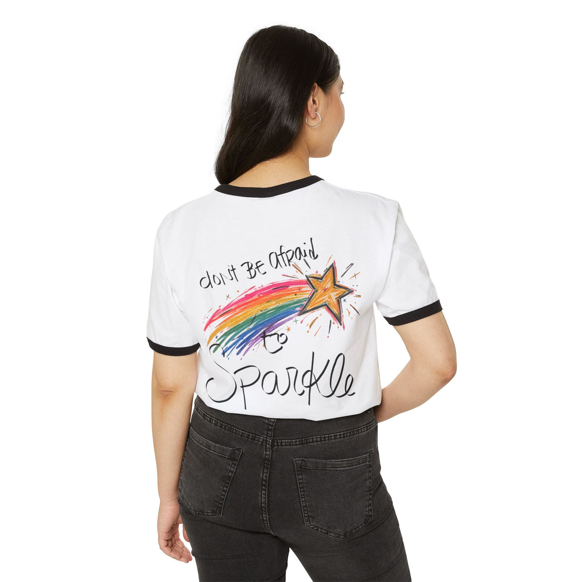 Starry Family Ringer T-Shirt — Vintage Mom & Baby Bear Graphic