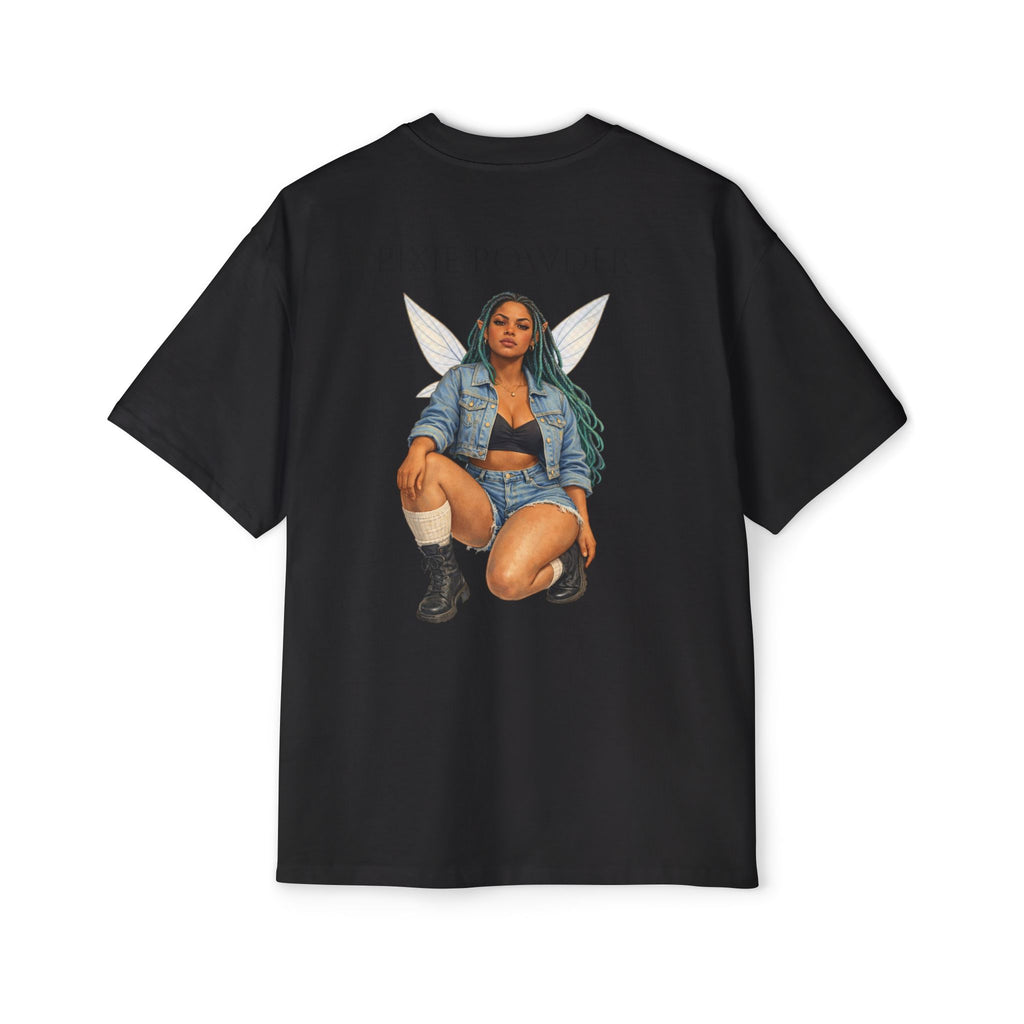 Pixie Powder Tee — Women’s Fairy Graphic Oversized T-Shirt