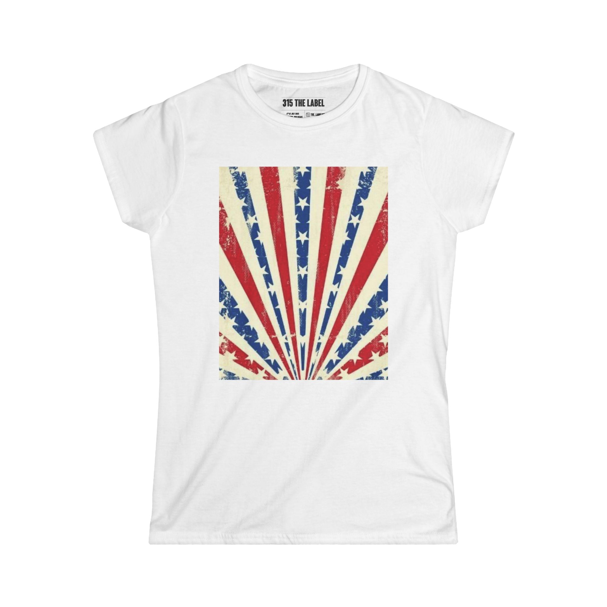 15. Red White and Blue Sunrise Fourth of July Women's Tee, Summer Shirt, Patriotic Apparel, 4th of July Celebration, Independence Day Outfit, Casual Style