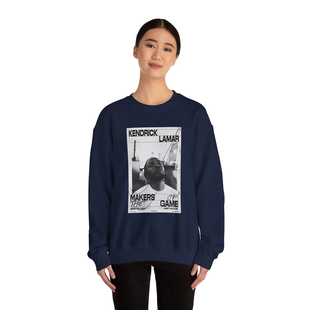 Graphic Crewneck Sweatshirt — 'Makers of the Game' Black & White Photo Design