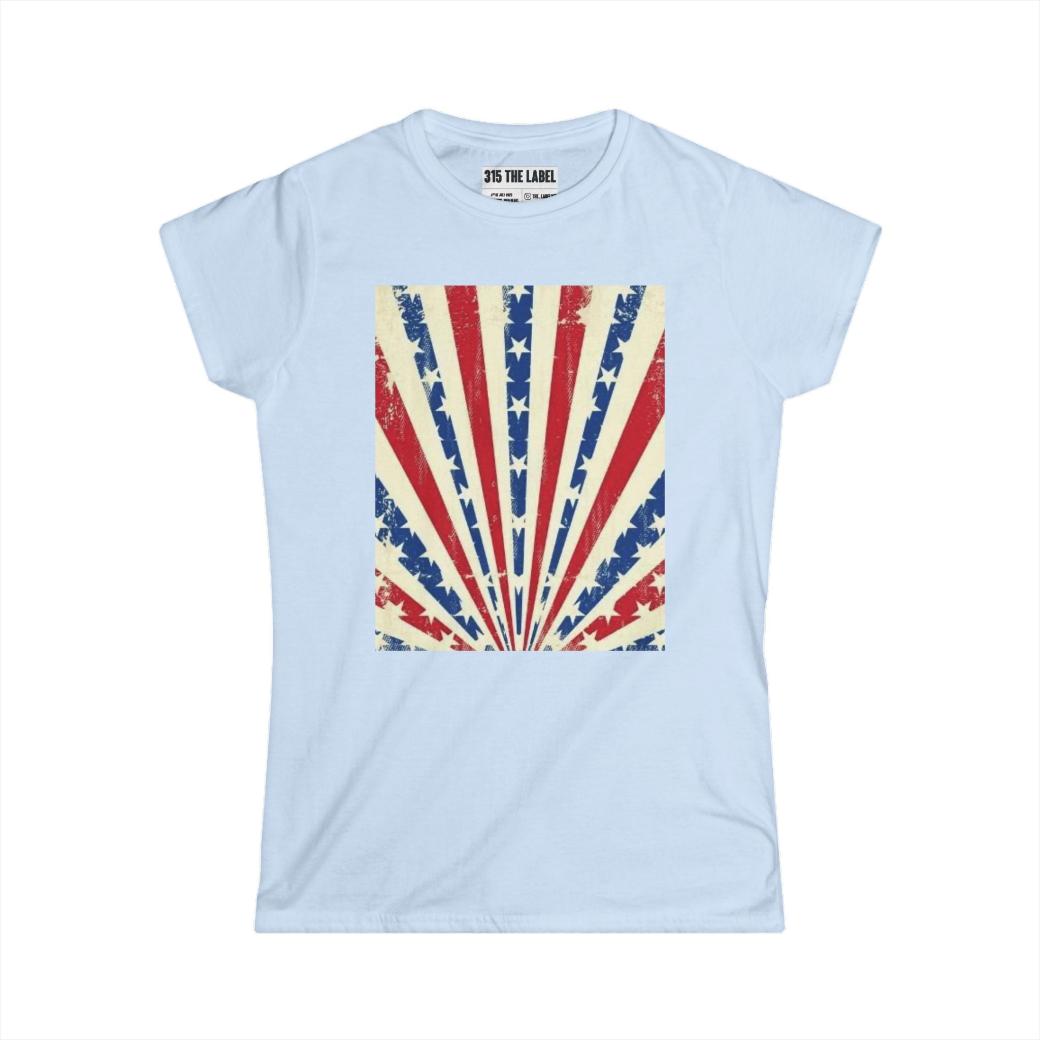 15. Red White and Blue Sunrise Fourth of July Women's Tee, Summer Shirt, Patriotic Apparel, 4th of July Celebration, Independence Day Outfit, Casual Style