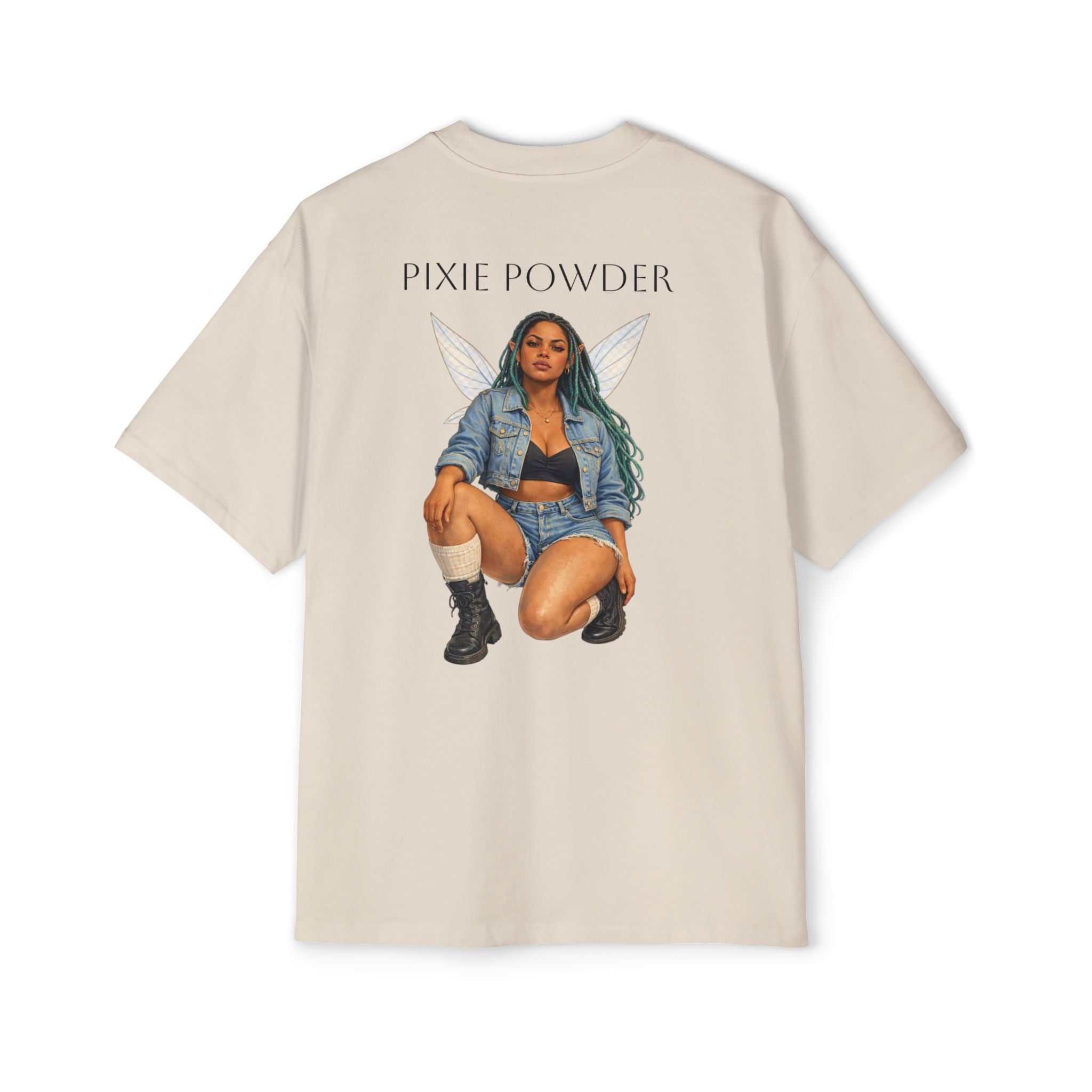 Pixie Powder Tee — Women’s Fairy Graphic Oversized T-Shirt