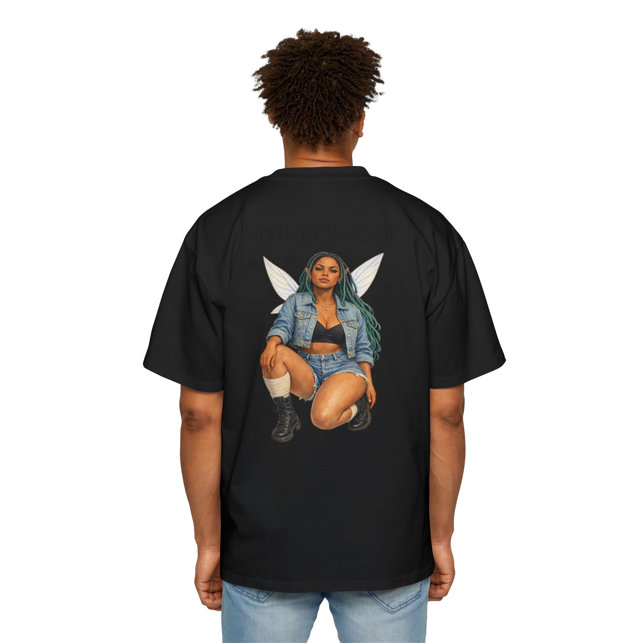 Pixie Powder Tee — Women’s Fairy Graphic Oversized T-Shirt