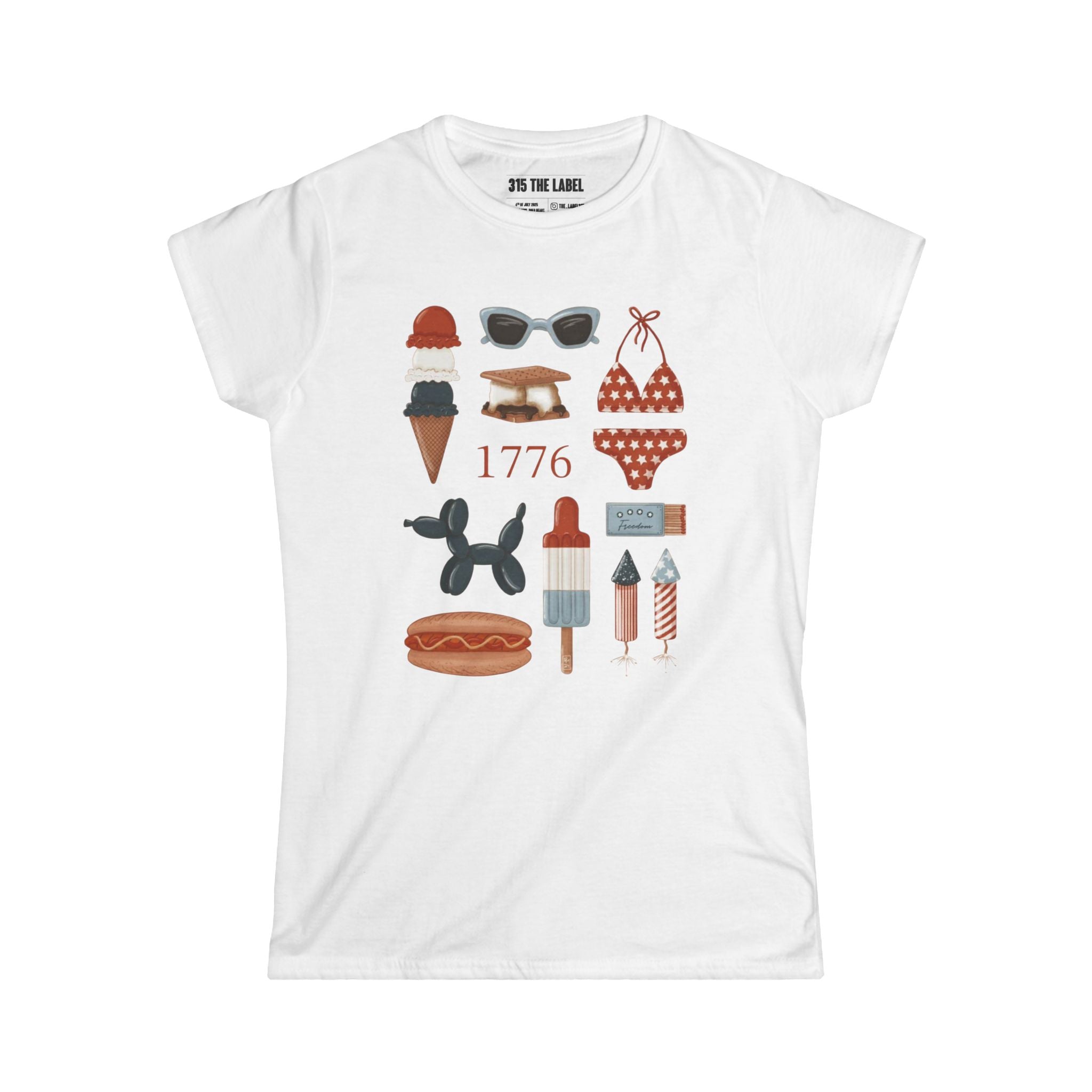 3. 1776 Fourth of July Women's Tee, Summer Shirt, Patriotic Apparel, 4th of July Celebration, Independence Day Outfit, Casual Style