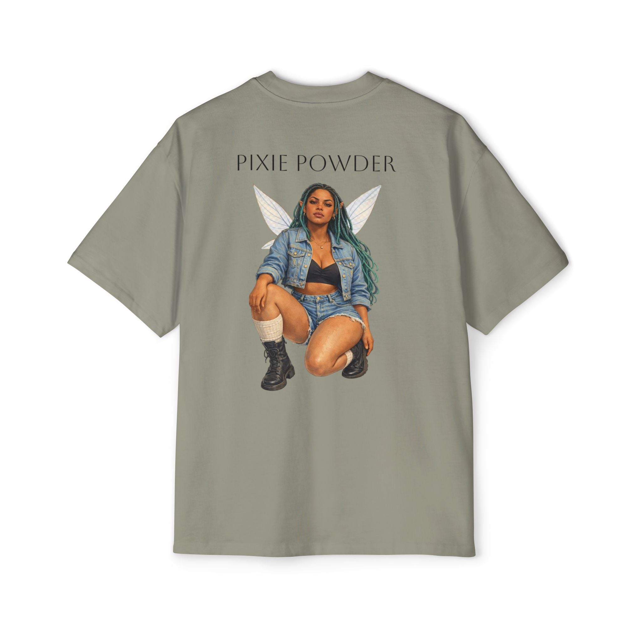 Pixie Powder Tee — Women’s Fairy Graphic Oversized T-Shirt