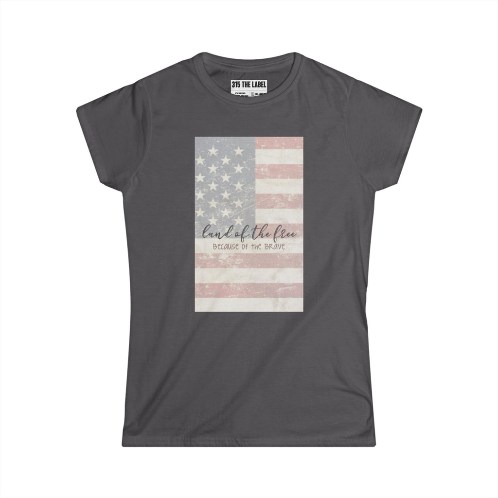 6. Because of the Brave Fourth of July Women's Tee, Summer Shirt, Patriotic Apparel, 4th of July Celebration, Independence Day Outfit, Casual Style