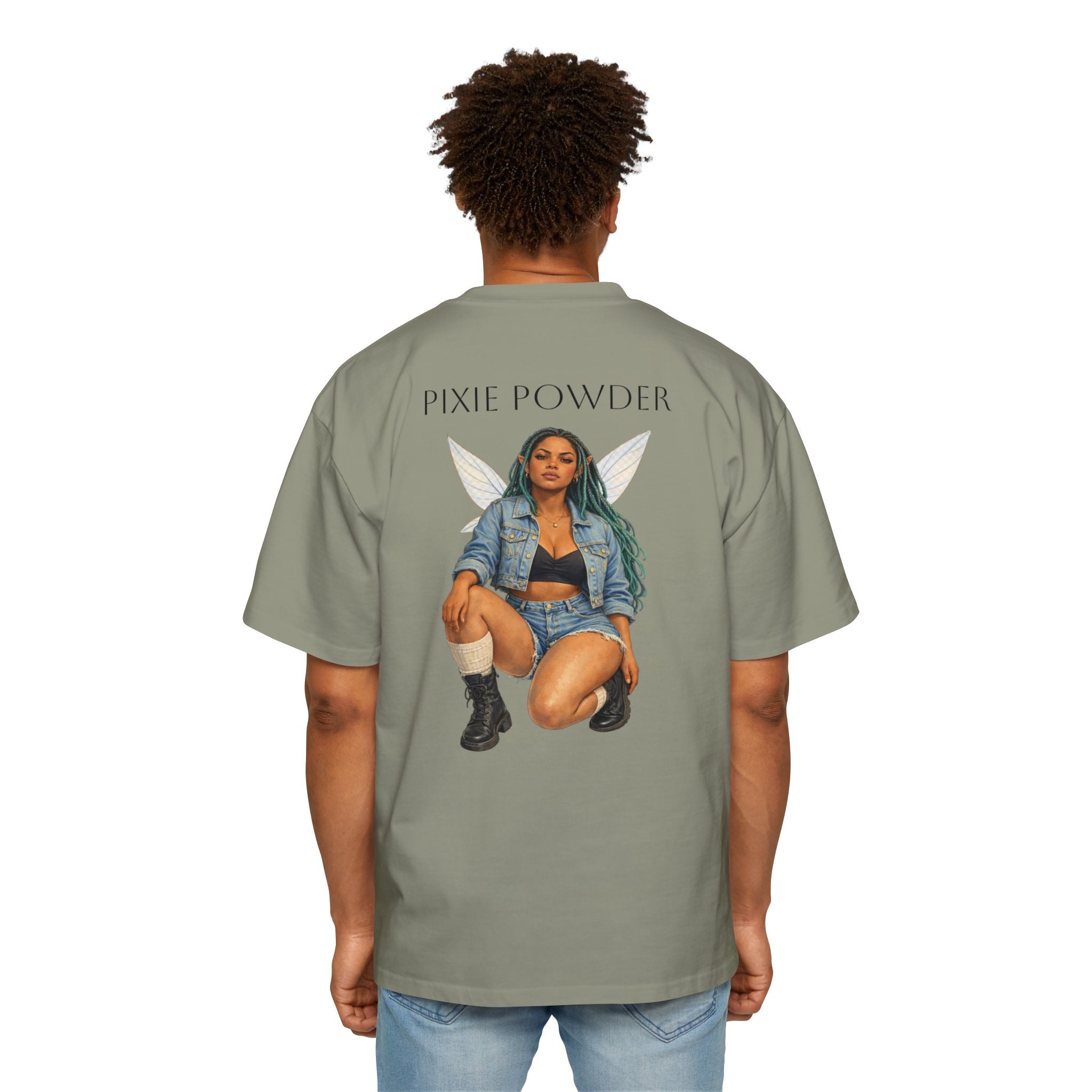 Pixie Powder Tee — Women’s Fairy Graphic Oversized T-Shirt