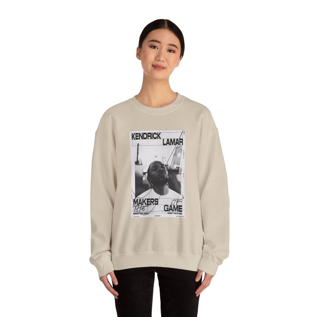 Graphic Crewneck Sweatshirt — 'Makers of the Game' Black & White Photo Design
