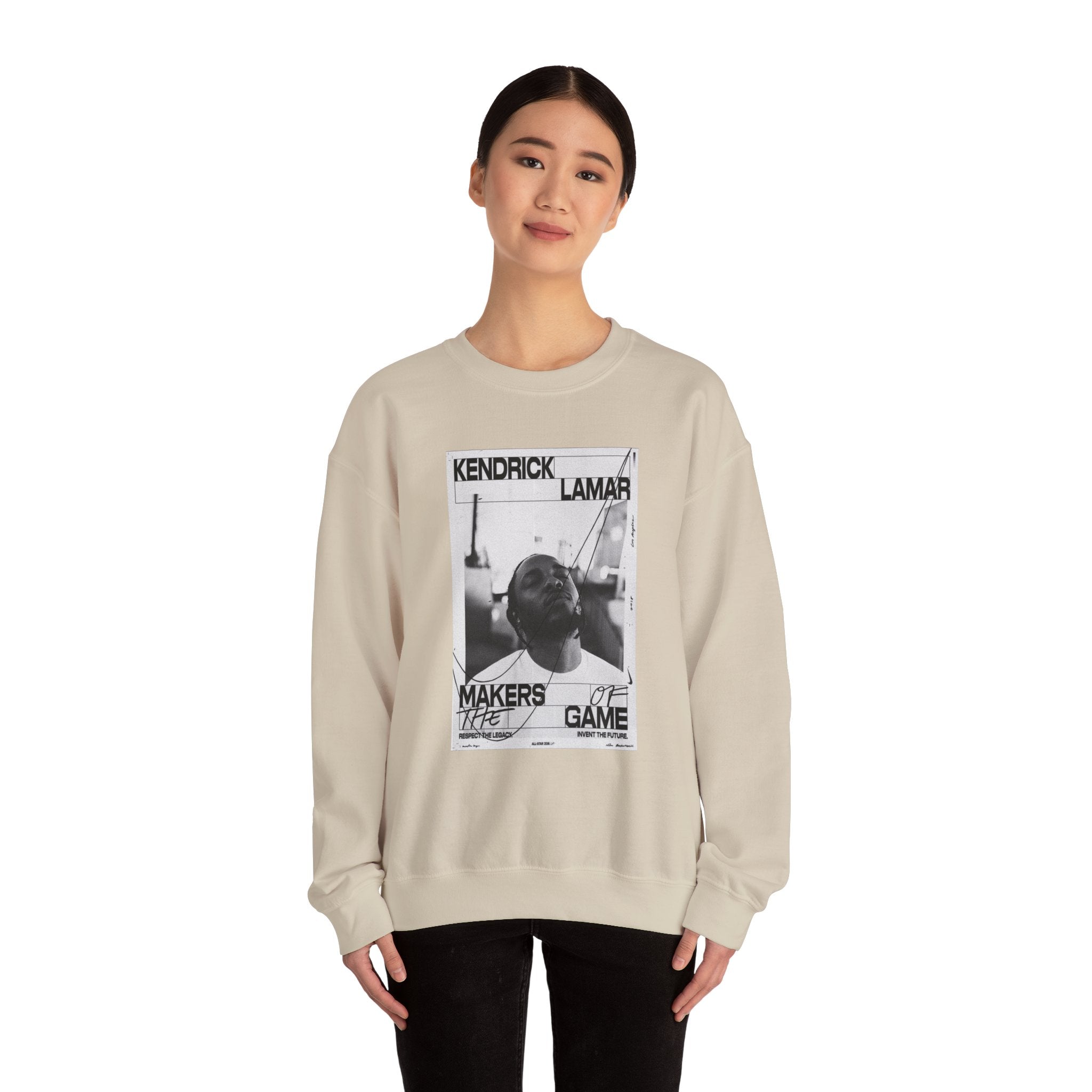 Graphic Crewneck Sweatshirt — 'Makers of the Game' Black & White Photo Design