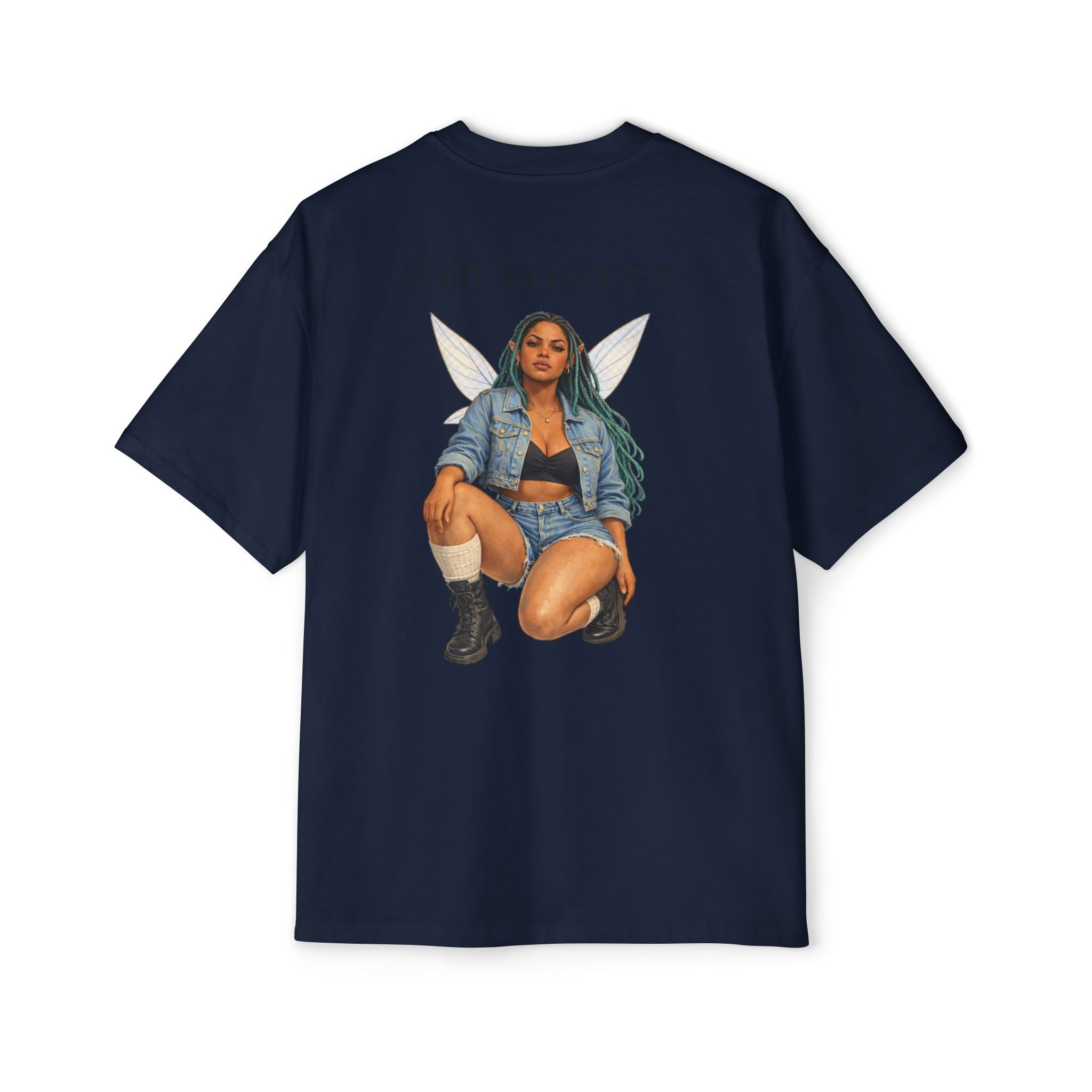 Pixie Powder Tee — Women’s Fairy Graphic Oversized T-Shirt