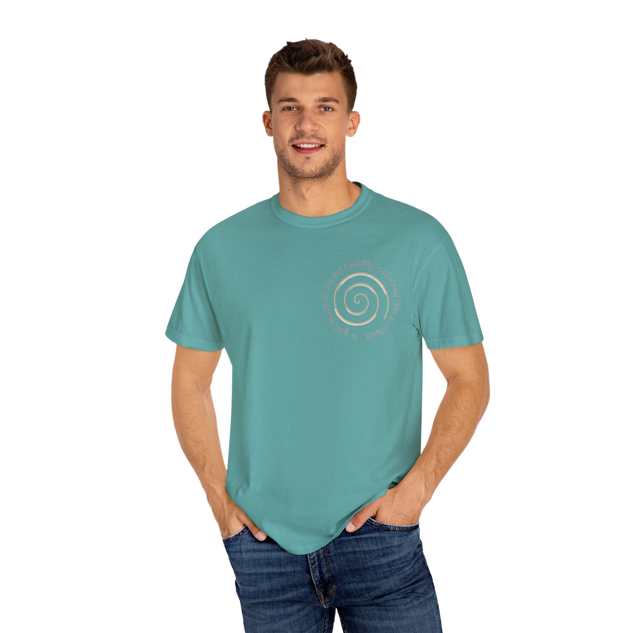 Spiral Journey Unisex T-Shirt, Soft Cotton Tee, Trendy Casual Wear, Beach Day Top, Gift for Nature Lovers, Eco-Friendly Fashion
