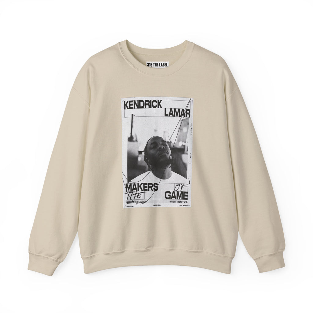Graphic Crewneck Sweatshirt — 'Makers of the Game' Black & White Photo Design