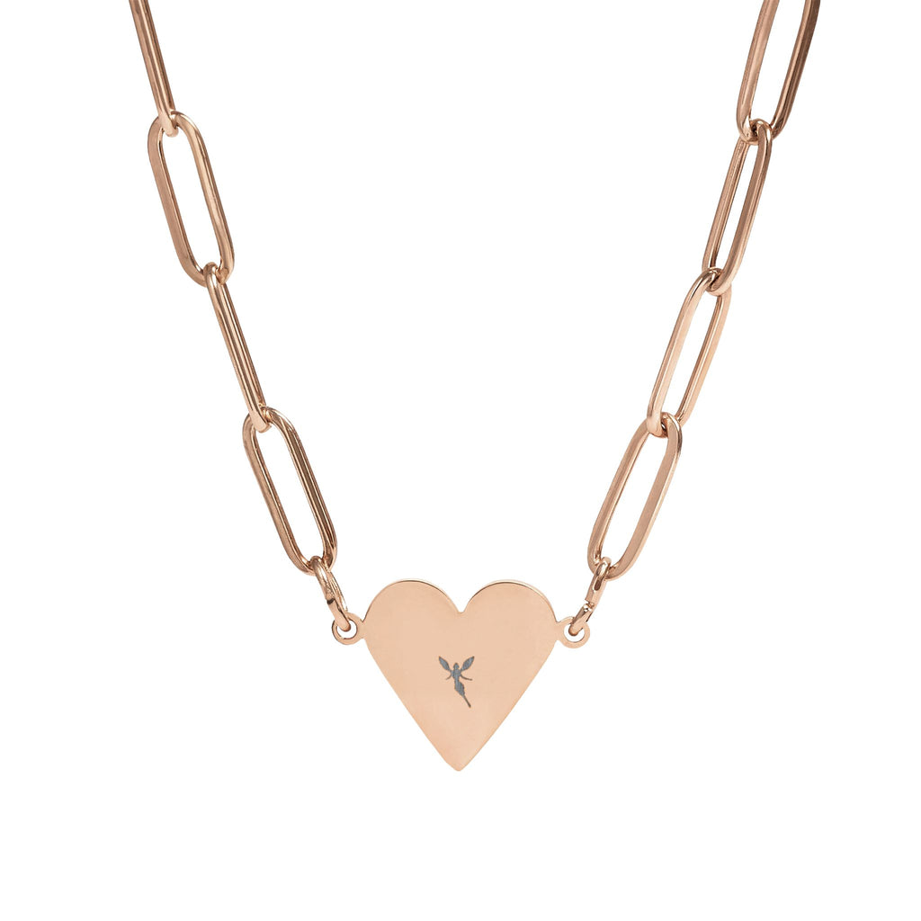 Engravable Paperclip Heart Necklace — Personalized Heart Pendant