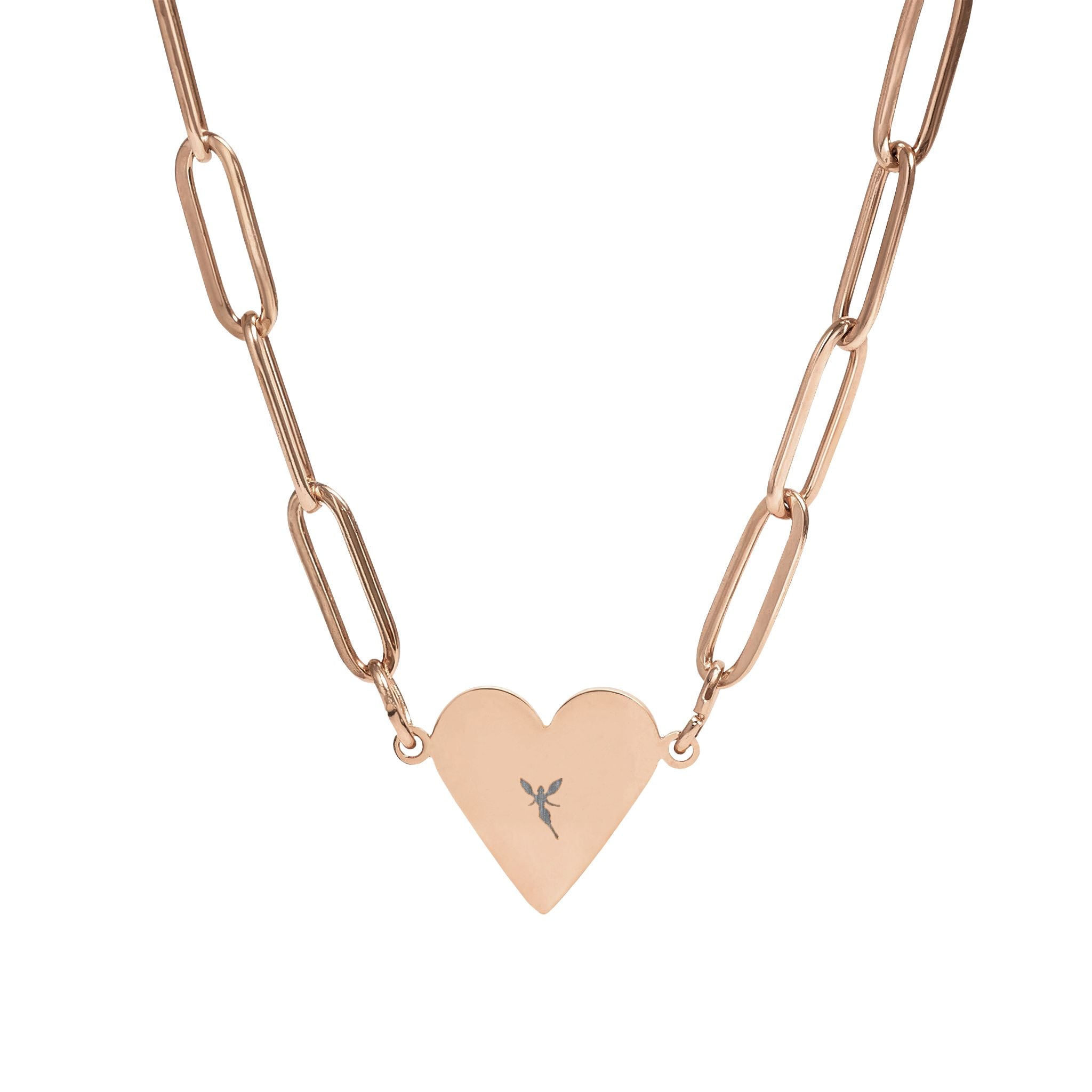 Engravable Paperclip Heart Necklace — Personalized Heart Pendant