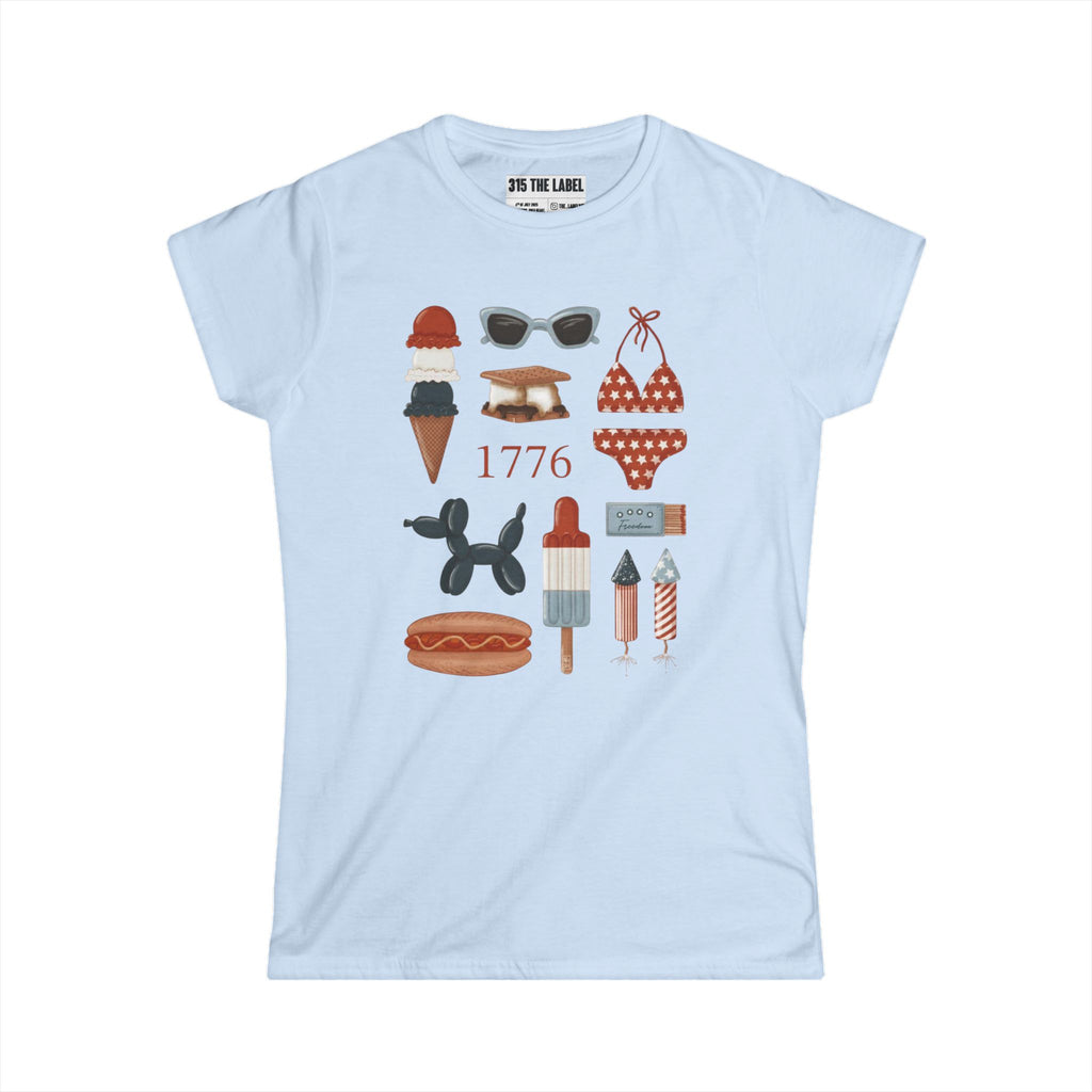 3. 1776 Fourth of July Women's Tee, Summer Shirt, Patriotic Apparel, 4th of July Celebration, Independence Day Outfit, Casual Style
