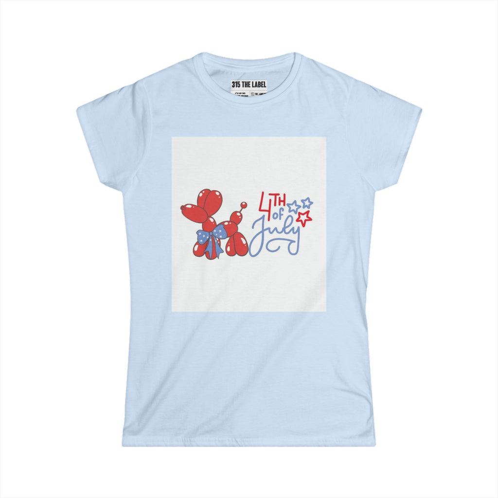 1. Balloon Animal Fourth of July Women's Tee, Summer Shirt, Patriotic Apparel, 4th of July Celebration, Independence Day Outfit, Casual Style
