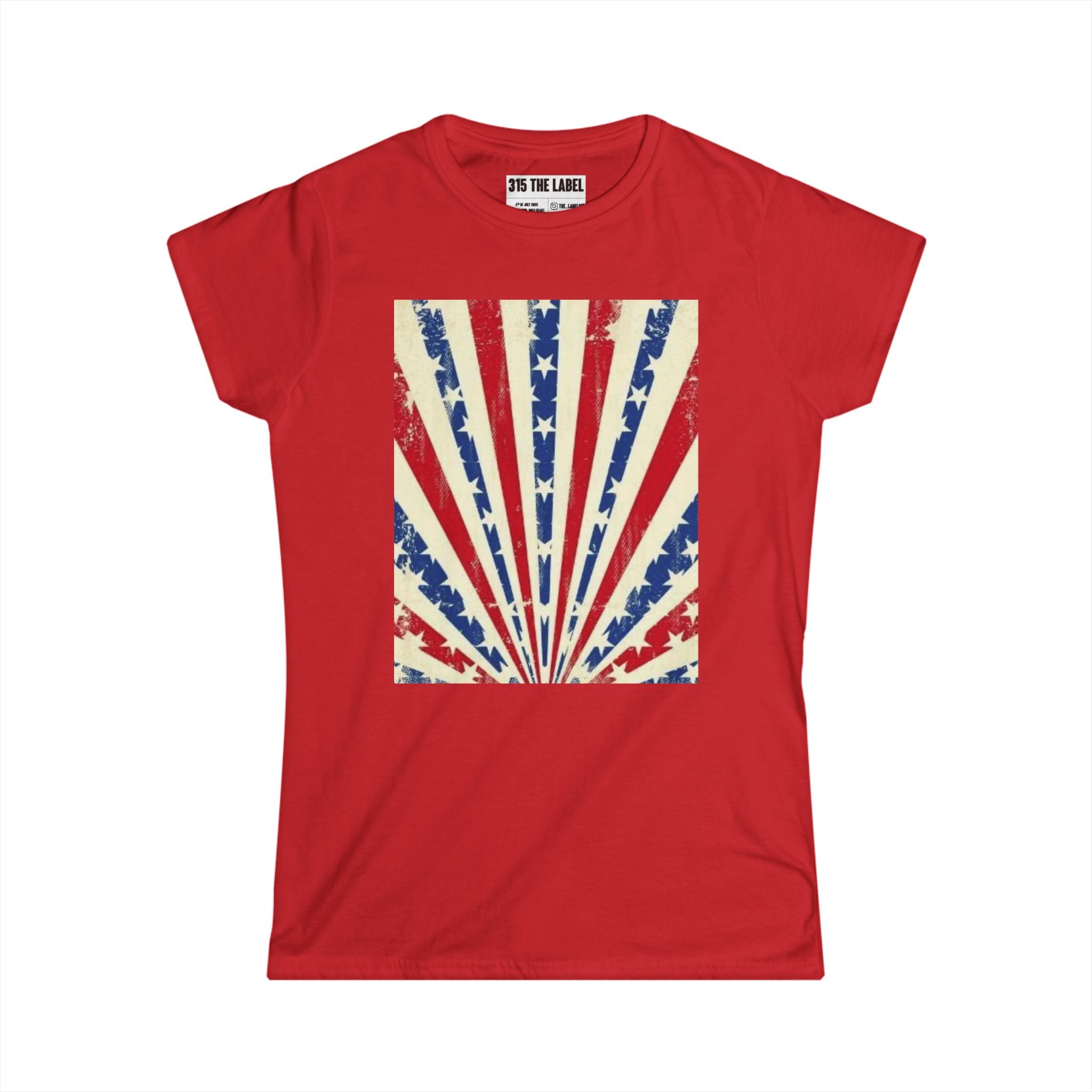 15. Red White and Blue Sunrise Fourth of July Women's Tee, Summer Shirt, Patriotic Apparel, 4th of July Celebration, Independence Day Outfit, Casual Style