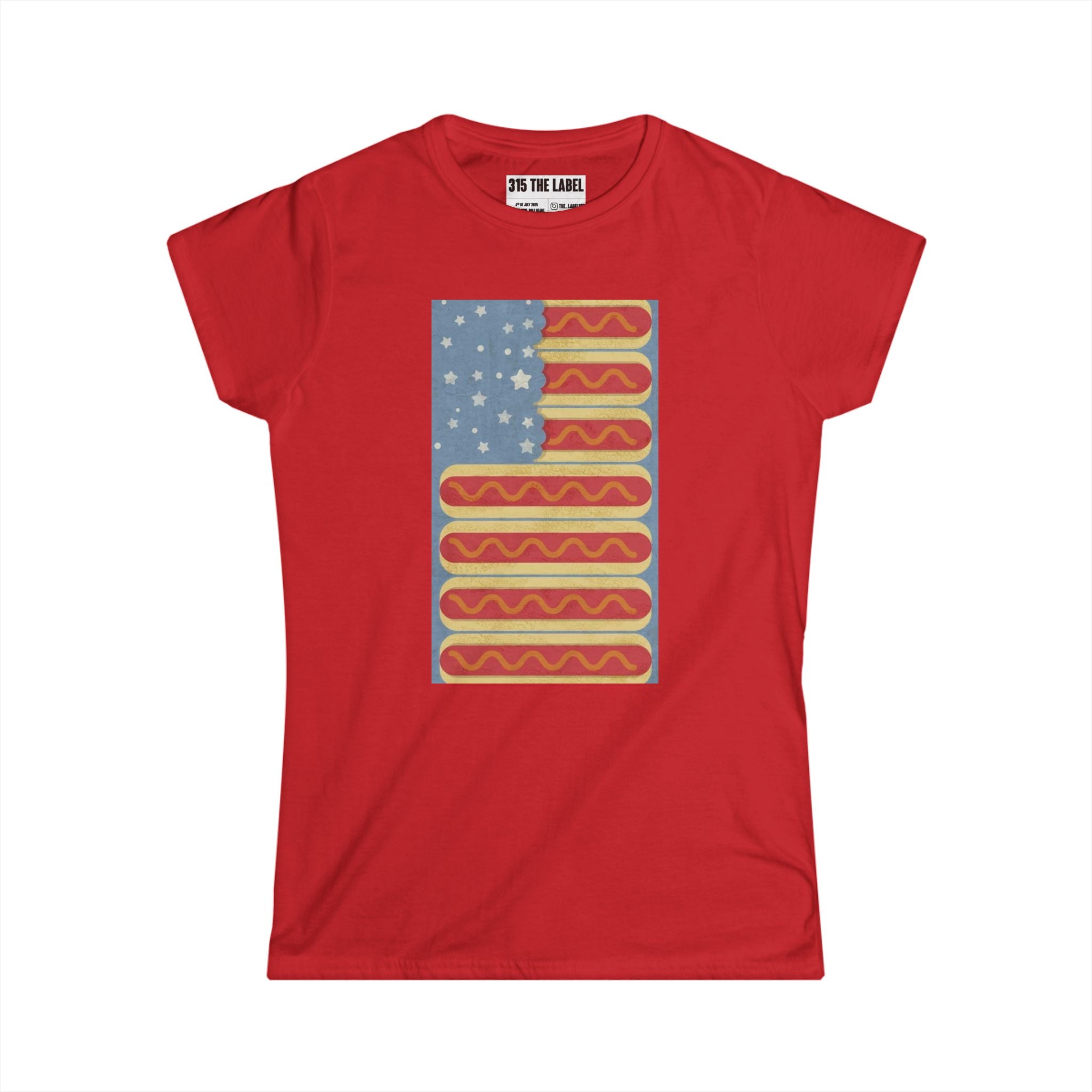 12. Hot Dog Flag Fourth of July Women's Tee, Summer Shirt, Patriotic Apparel, 4th of July Celebration, Independence Day Outfit, Casual Style