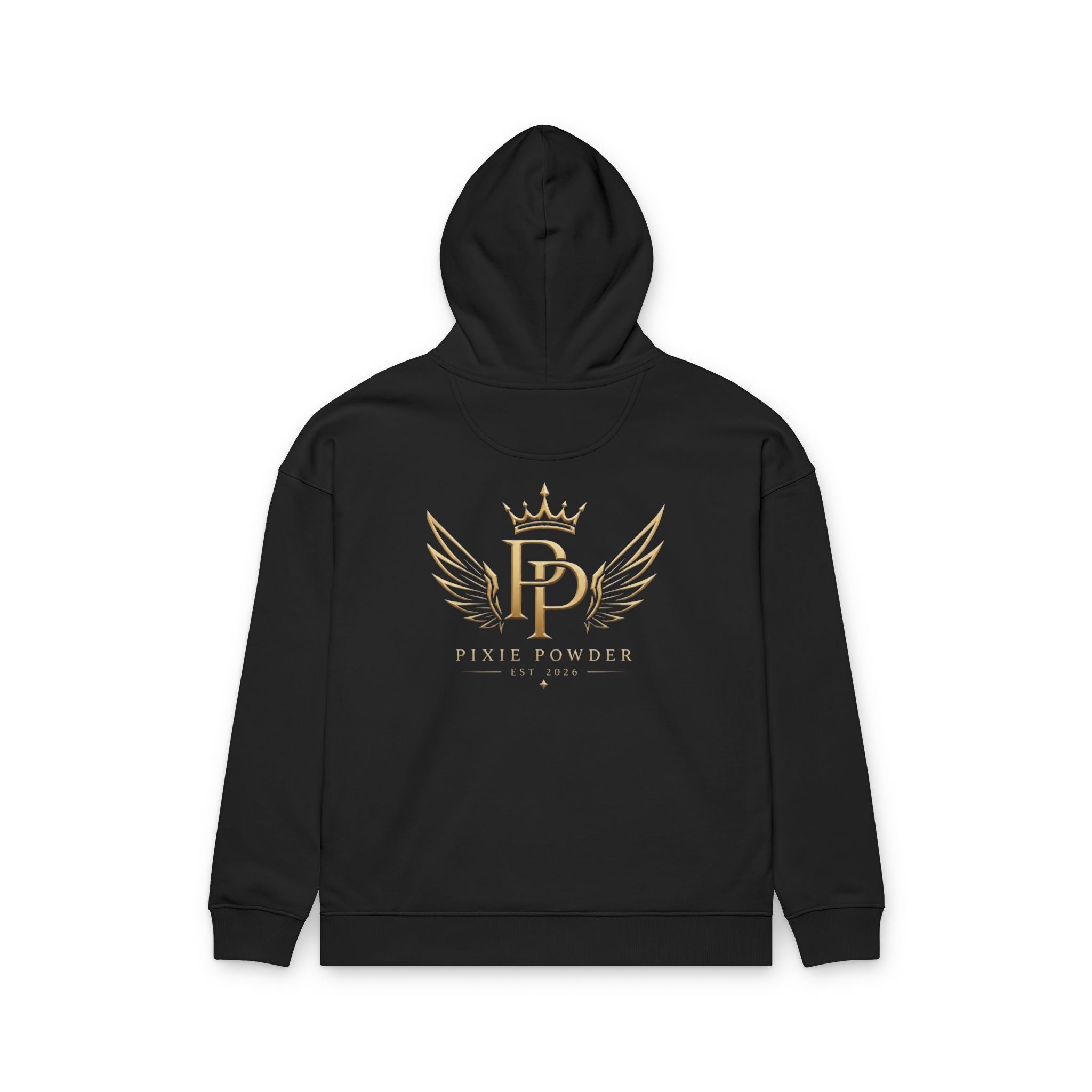 Gold Crown Wing Logo Hoodie — Premium Organic Relaxed Pullover